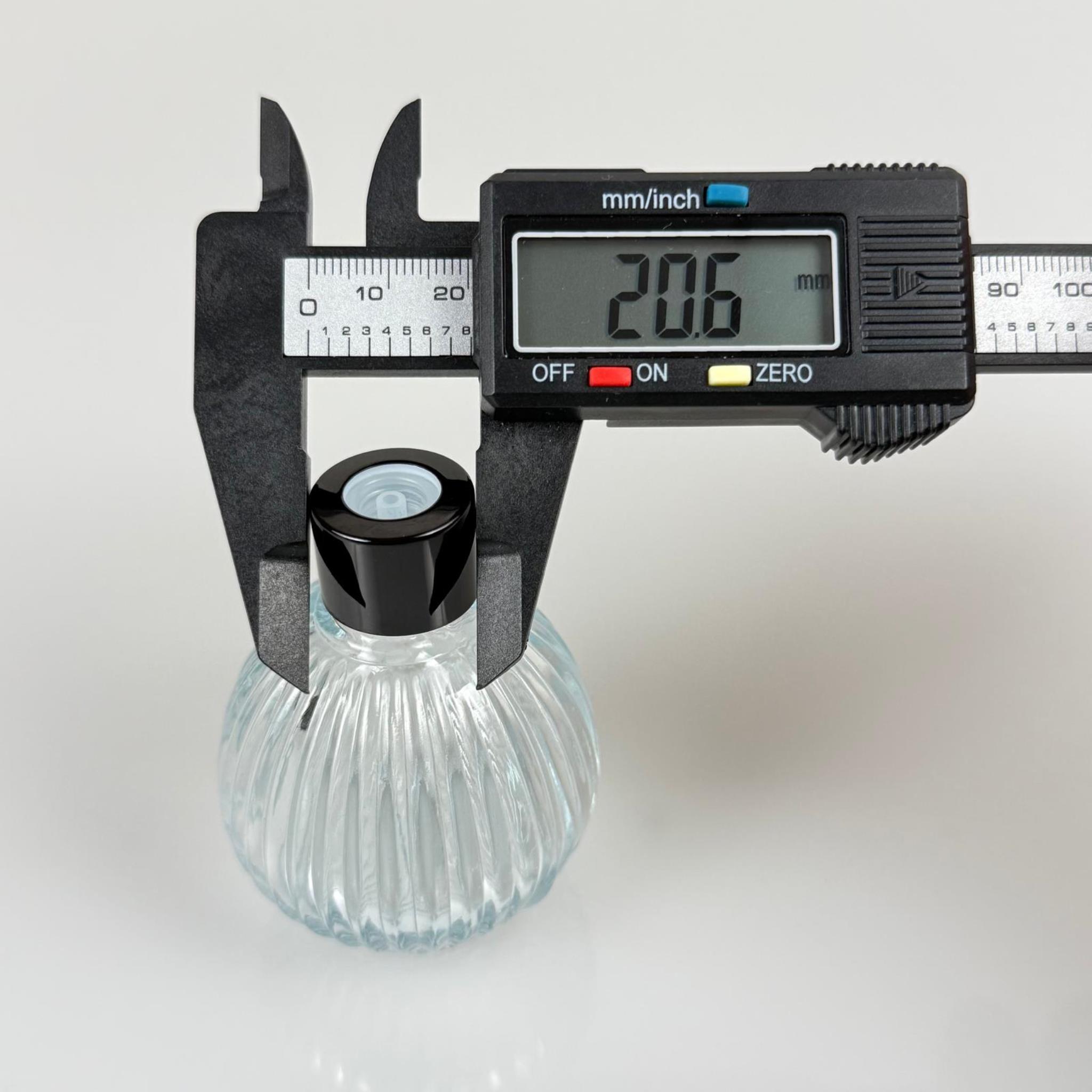 ÇİZGİLİ TOP MODEL CAM KOLONYA ŞİŞESİ + METAL SİYAH KAPAK + TIPA - 50 ML - HEDİYELİK KOLONYA ŞİŞELERİ