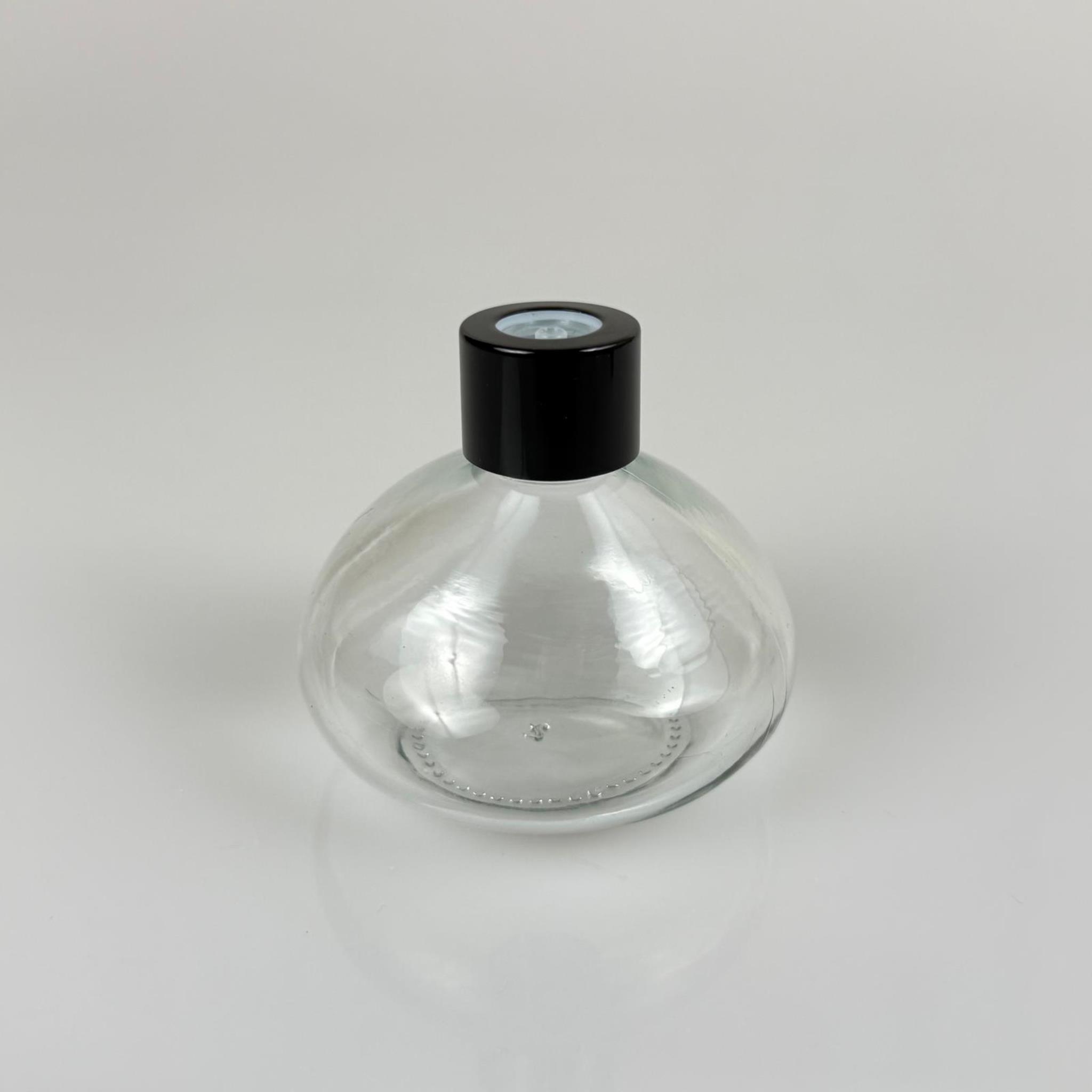 BASIK MODEL CAM KOLONYA ŞİŞESİ + METAL SİYAH KAPAK + TIPA - 50 ML - HEDİYELİK KOLONYA ŞİŞELERİ