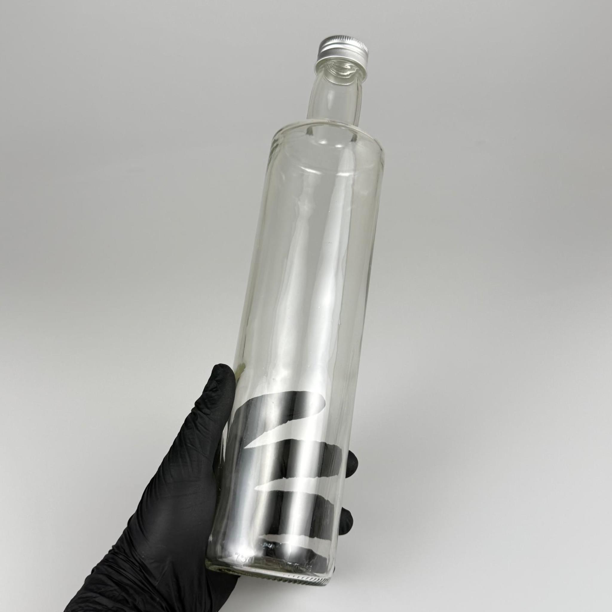 750 CC DORİKA CAM ŞİŞE - GÜMÜŞ METAL ALÜMİNYUM KÖPÜK CONTALI KAPAKLI - 750 ML ŞEFFAF DORİKA ŞİŞE