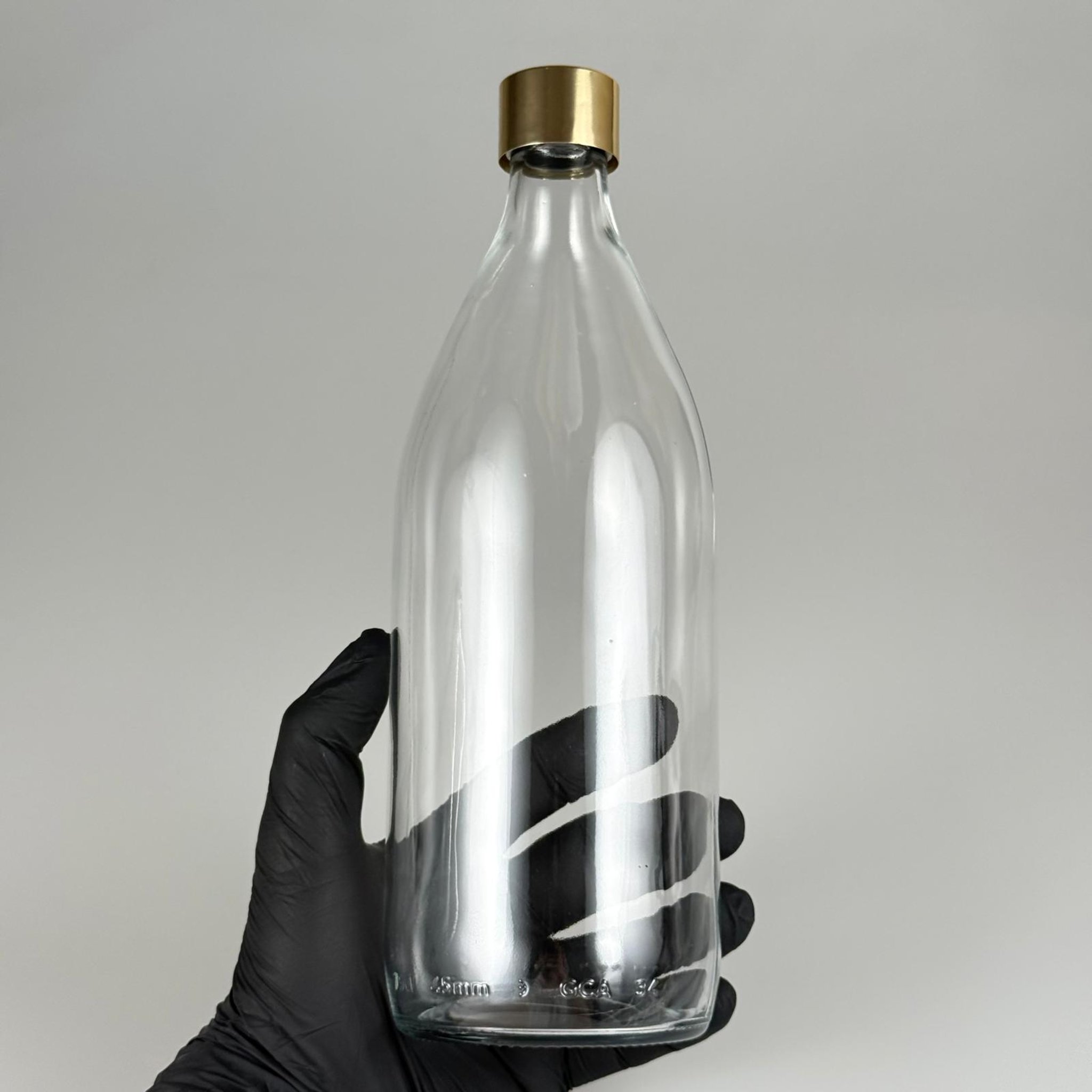 750 CC CAM ŞİŞE + ALÜMİNYUM KAPLAMALI GOLD KAPAKLI + KÖR TIPALI TAKIM - 750 ML CAM SU ŞİŞESİ