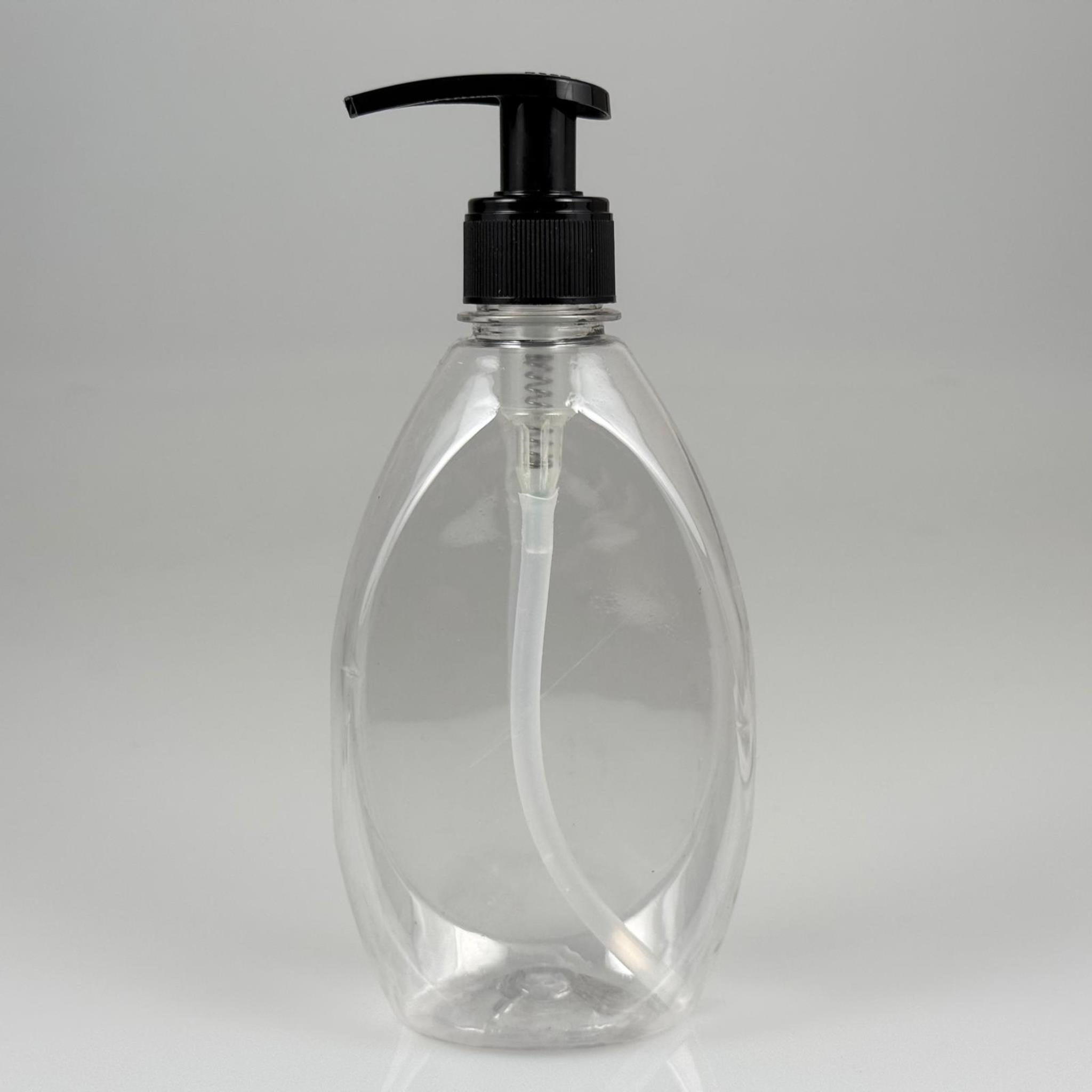 400 CC YASSI PET ŞİŞE - SİYAH SIVI SABUN POMPALI - 400 ML PLASTİK ŞİŞE