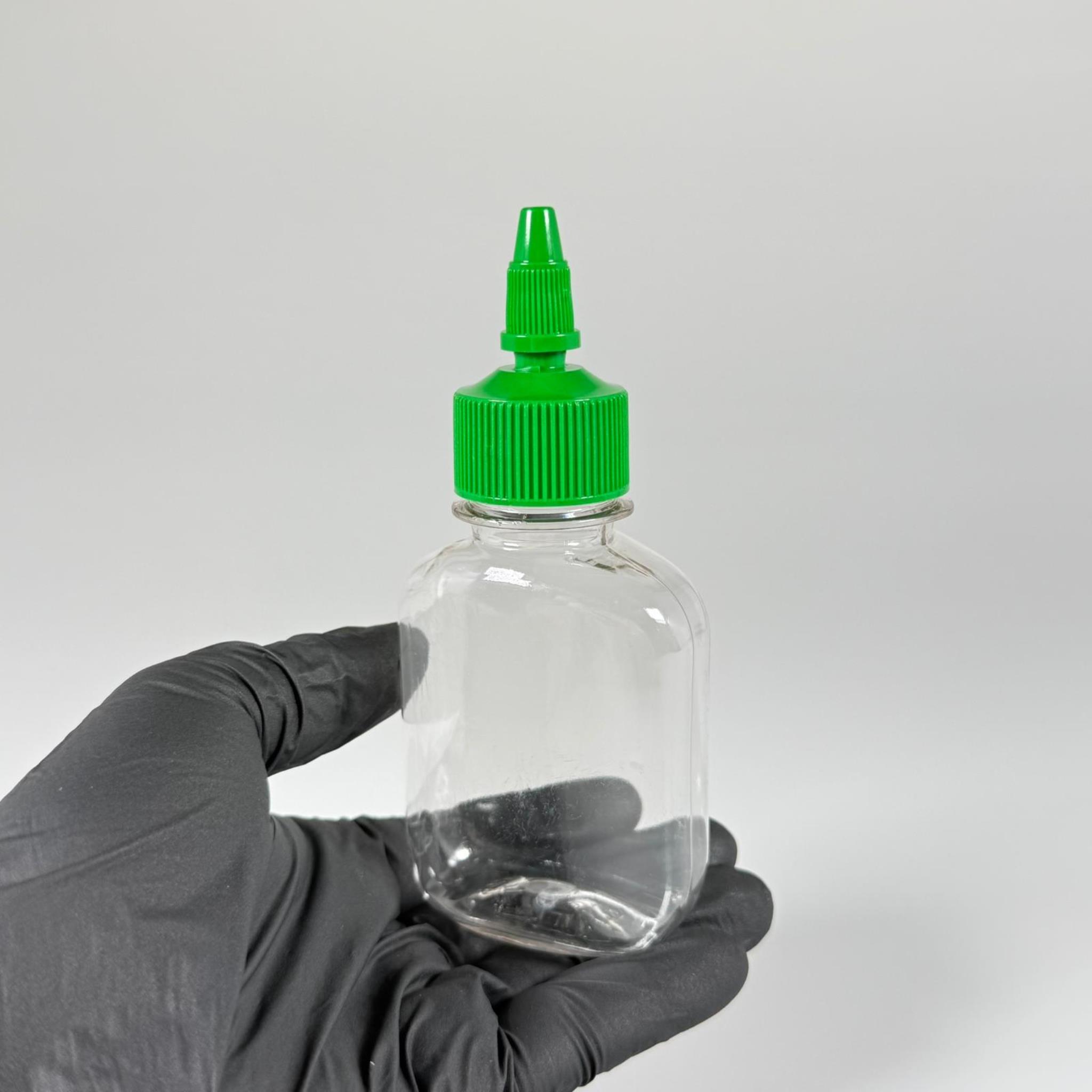 mini yağlık, sosluk - kolayca sıkılabilir 100 ml plastik pet şişe + yeşil asansör twist sivri kapak