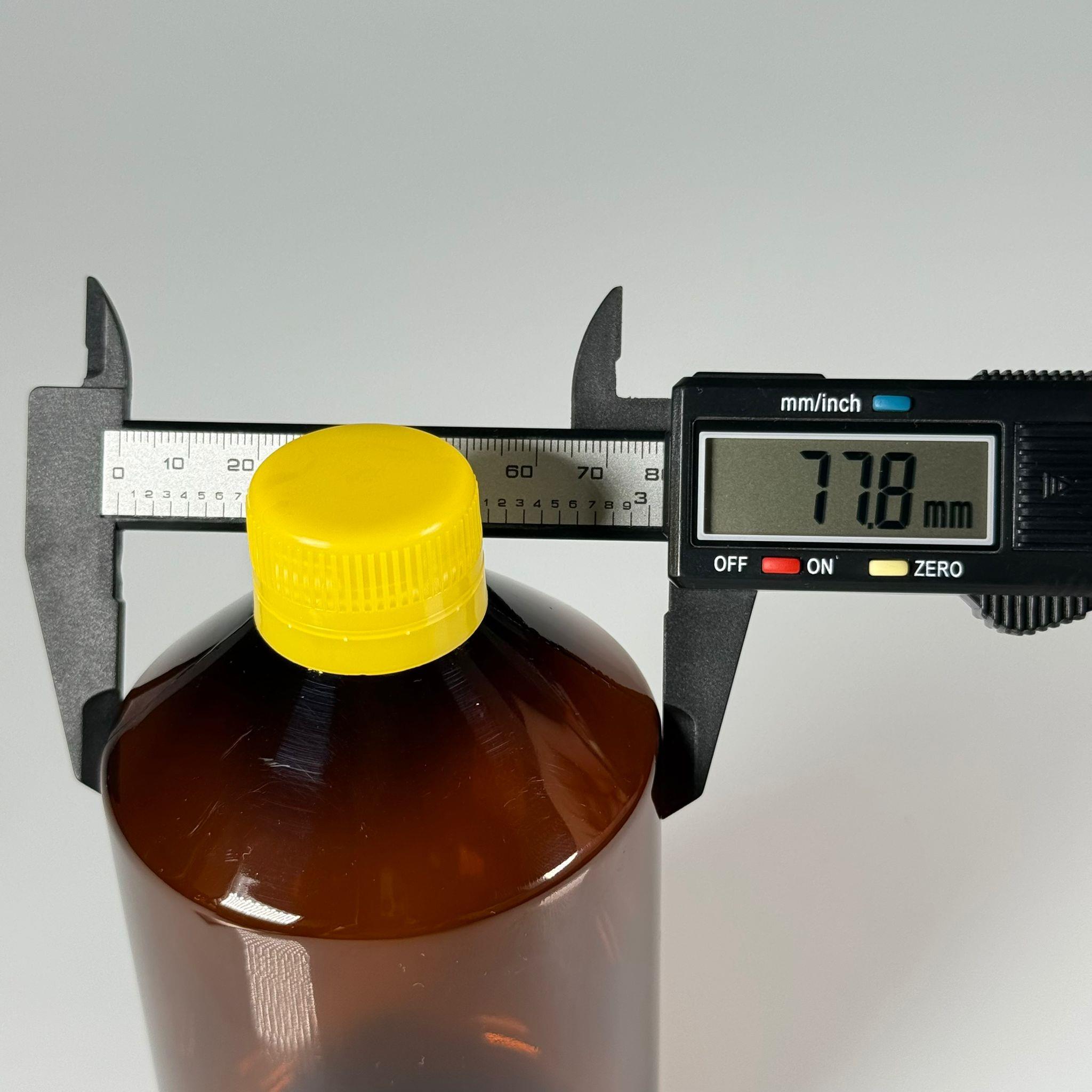 500 CC AMBER SERT PLASTİK ŞİŞE - SARI KİLİTLİ KAPAKLI  - 500 ML KAHVERENGİ PET ŞİŞE