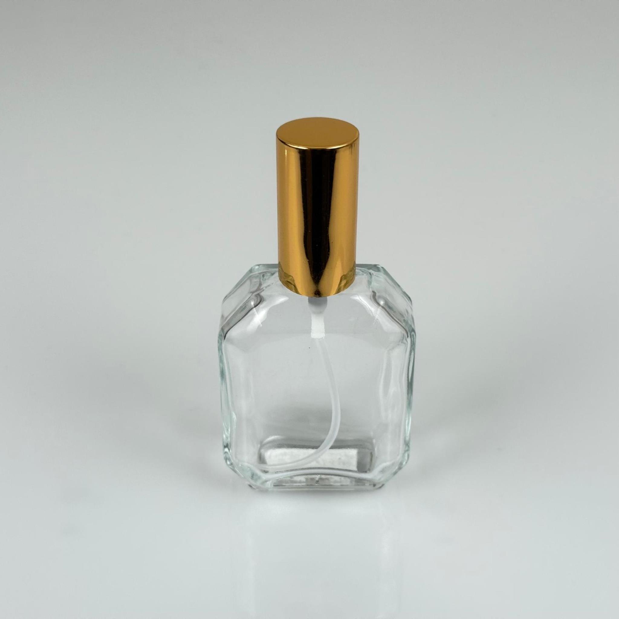 50 ML CAM KOLONYA, PARFÜM VB ŞİŞELERİ - METAL ALÜMİNYUM GOLD KAPAK + VİDALI SPREY + 50 CC KAZABLANKA ŞEFFAF ŞİŞE SET TAKIM