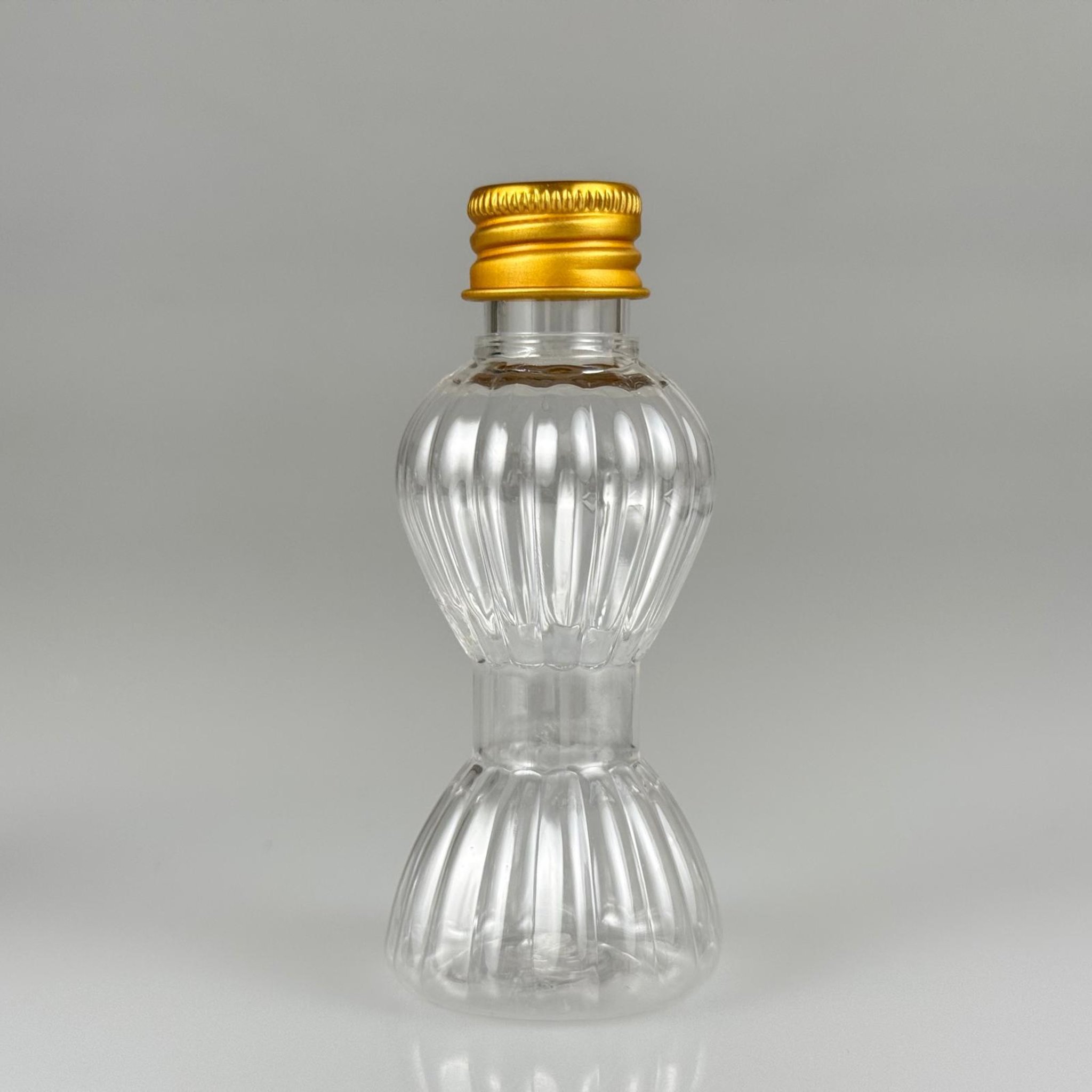 40 CC MİNİ PIRLANTA ŞİŞE + KÖPÜK CONTALI GOLD  ALÜMİNYUM METAL KAPAKLI TAKIM - 40 ML CAMPET ŞİŞE