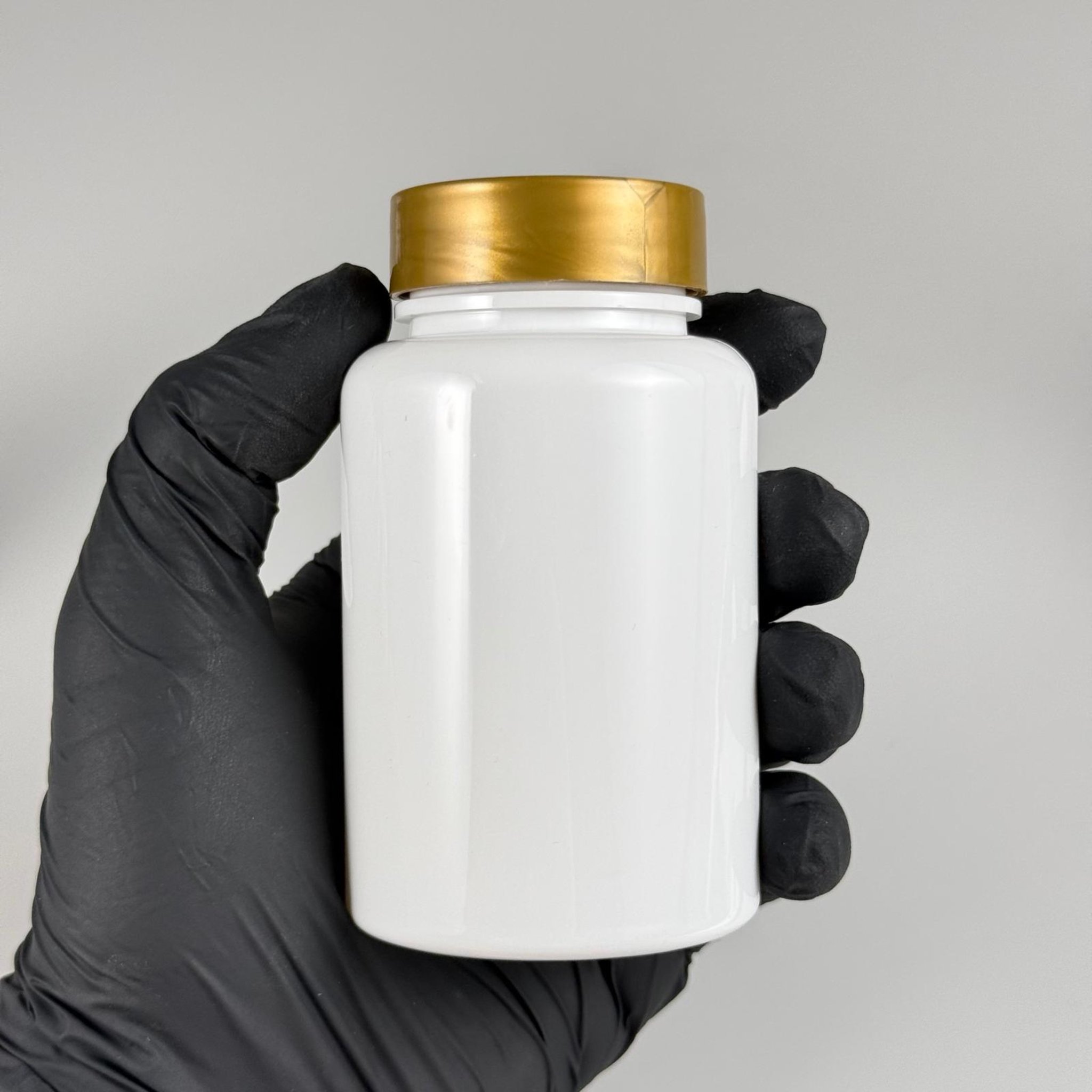 150 CC BEYAZ PET PUDRA ŞİŞESİ + GOLD PLASTİK KAPAKLI + PUDRA TIPALI TAKIM - 150 ML PUDRA KUTUSU, EKO TUZLUK