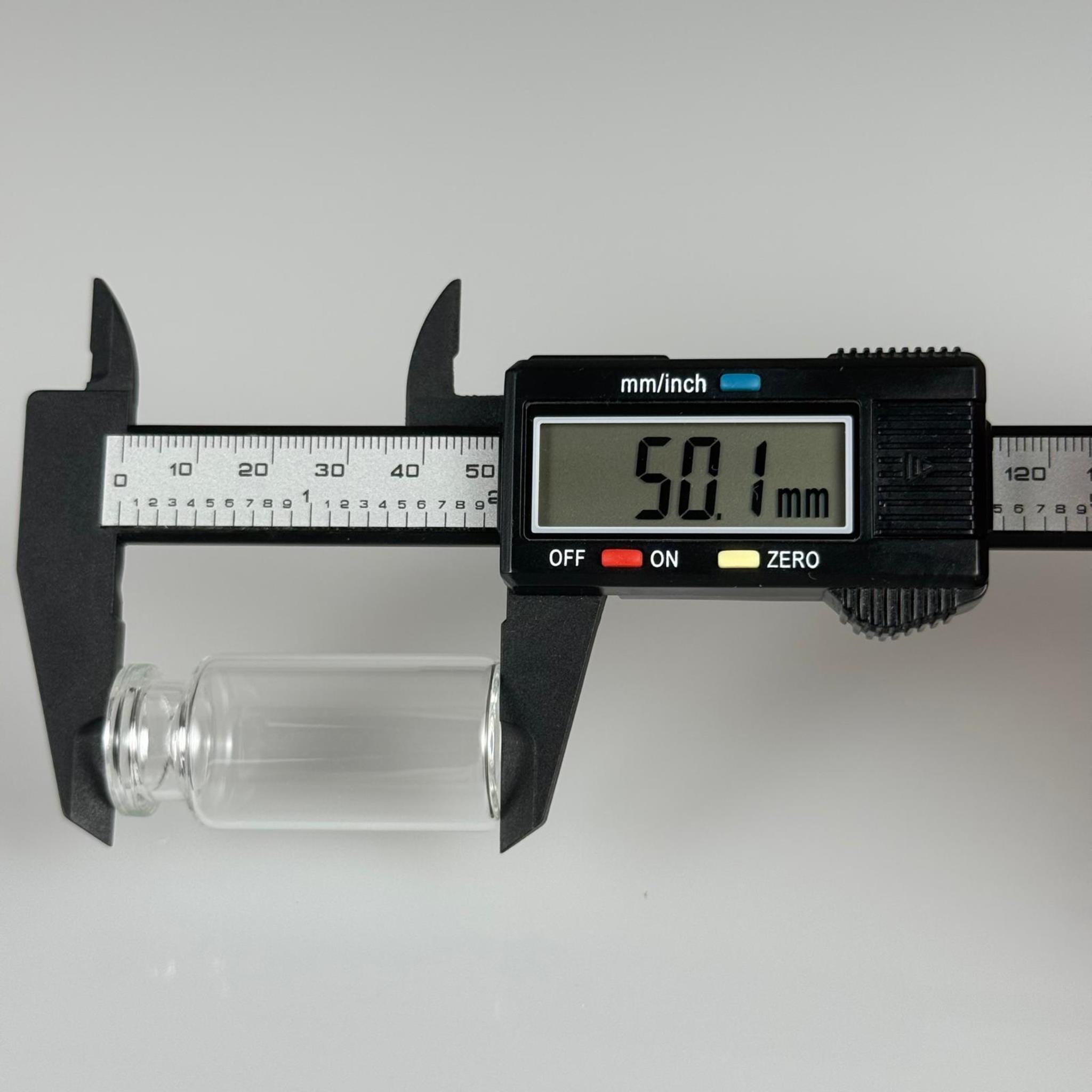 BOROSİLİKAT CAM ŞİŞE ŞEFFAF - 12 CC - 23/50 MM 20 MM
