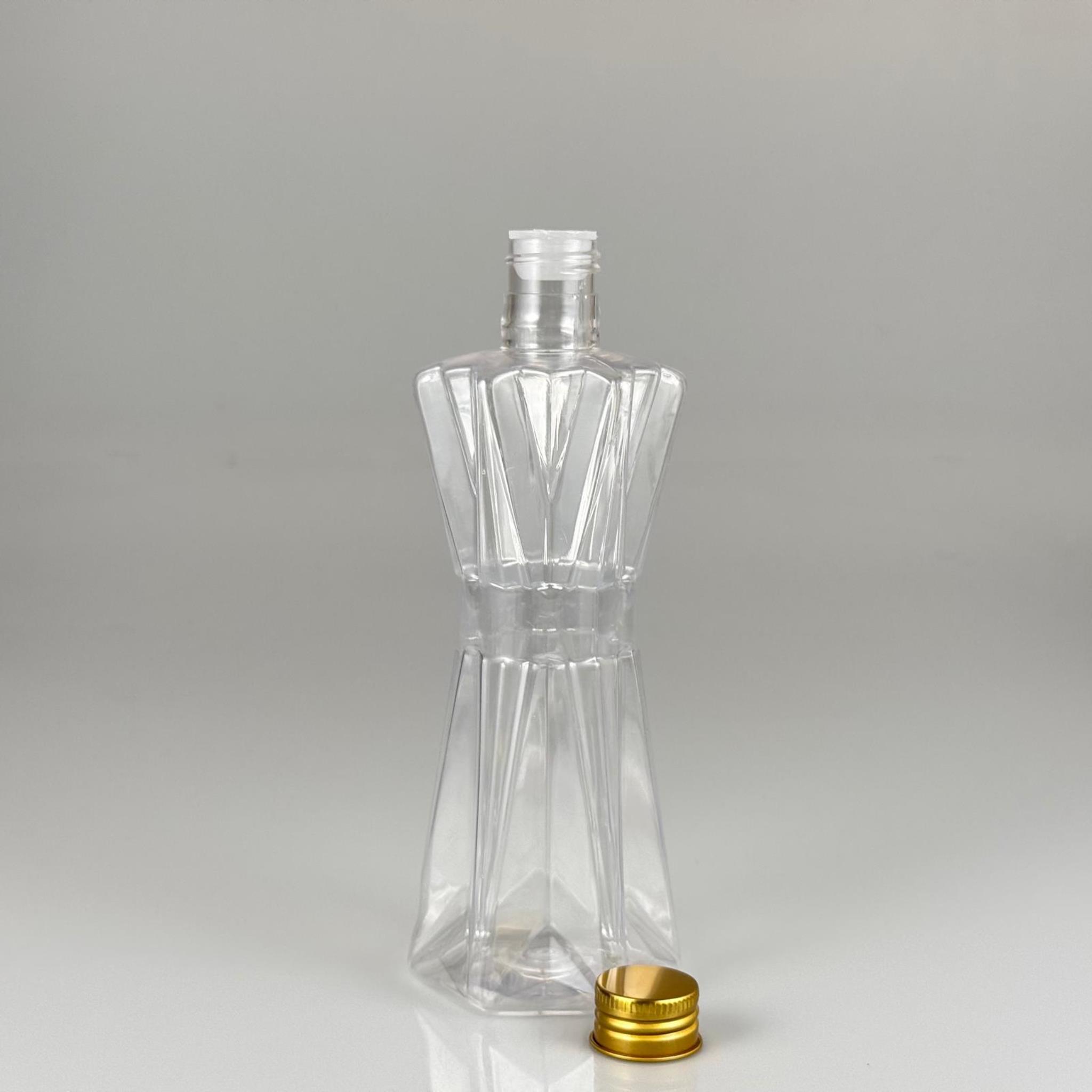 300 CC ELMAS MODEL PET KOLONYA ŞİŞESİ - 24 AĞIZ (27 GR) + KÖPÜK CONTALI GOLD METAL ALÜMİNYUM KAPAK+ KOLONYA TIPALI TAKIM - 300 ML KAPAKLI PLASTİK ŞİŞELER