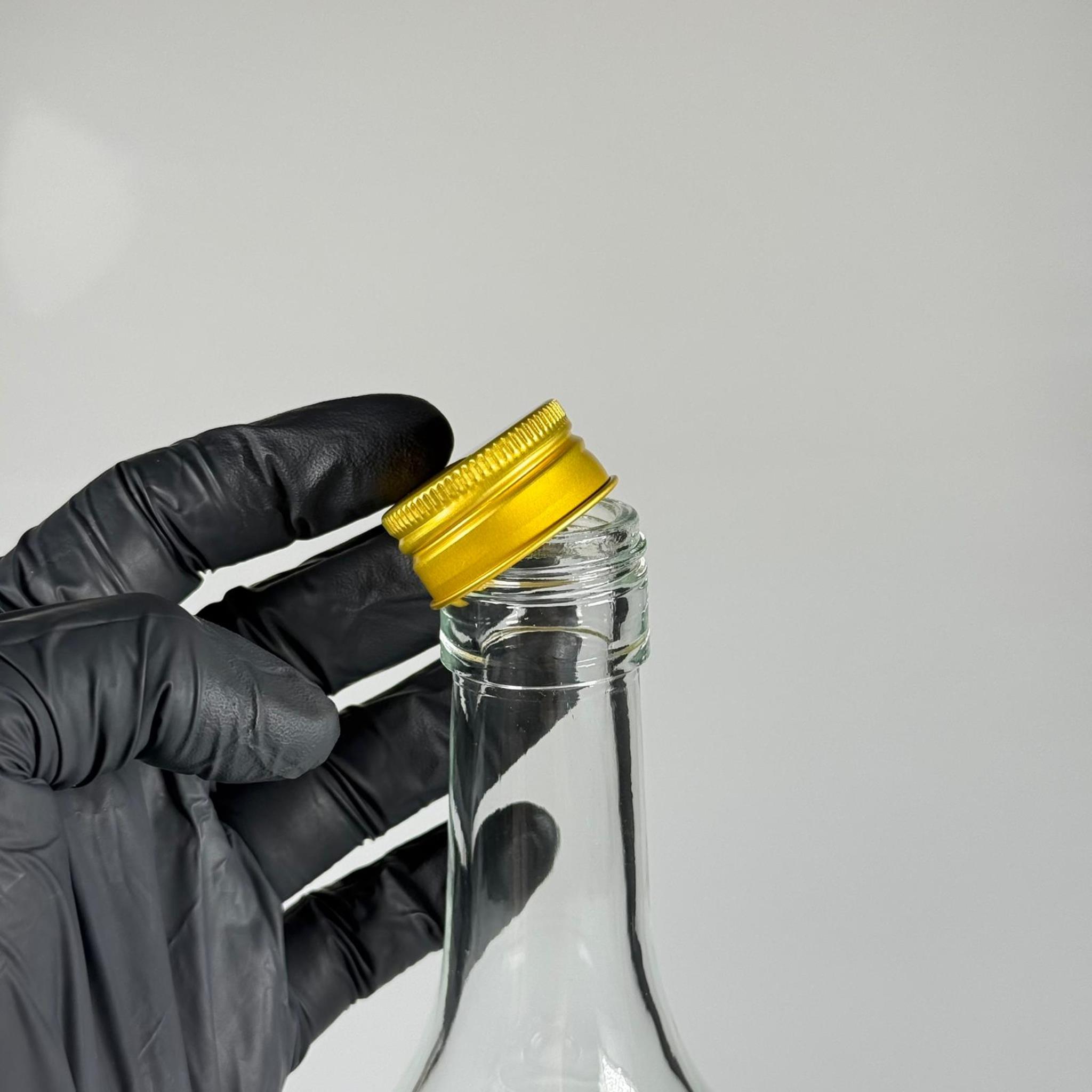 1500 CC ŞEFFAF CAM ŞİŞE - GOLD METAL ALÜMİNYUM KAPAKLI - 1500 ML YAĞ ŞİŞESİ - SİRKE ŞİŞESİ - 1,5 LİTRE CAM ŞİŞE