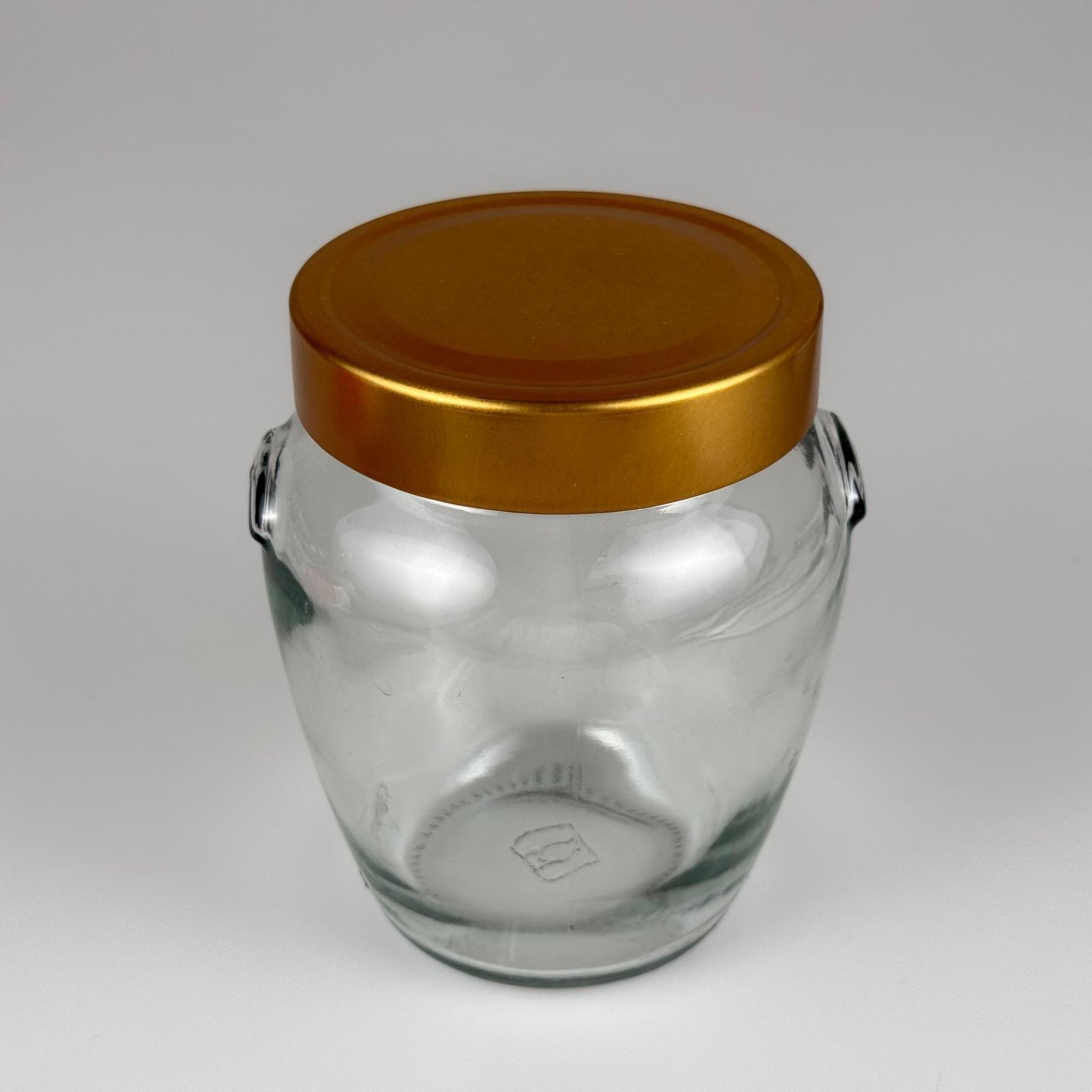 580 CC KULPLU CAM KAVANOZ- DERİN GOLD AKILLI KAPAKLI - 580 CC VASO ORCIO KAVANOZ