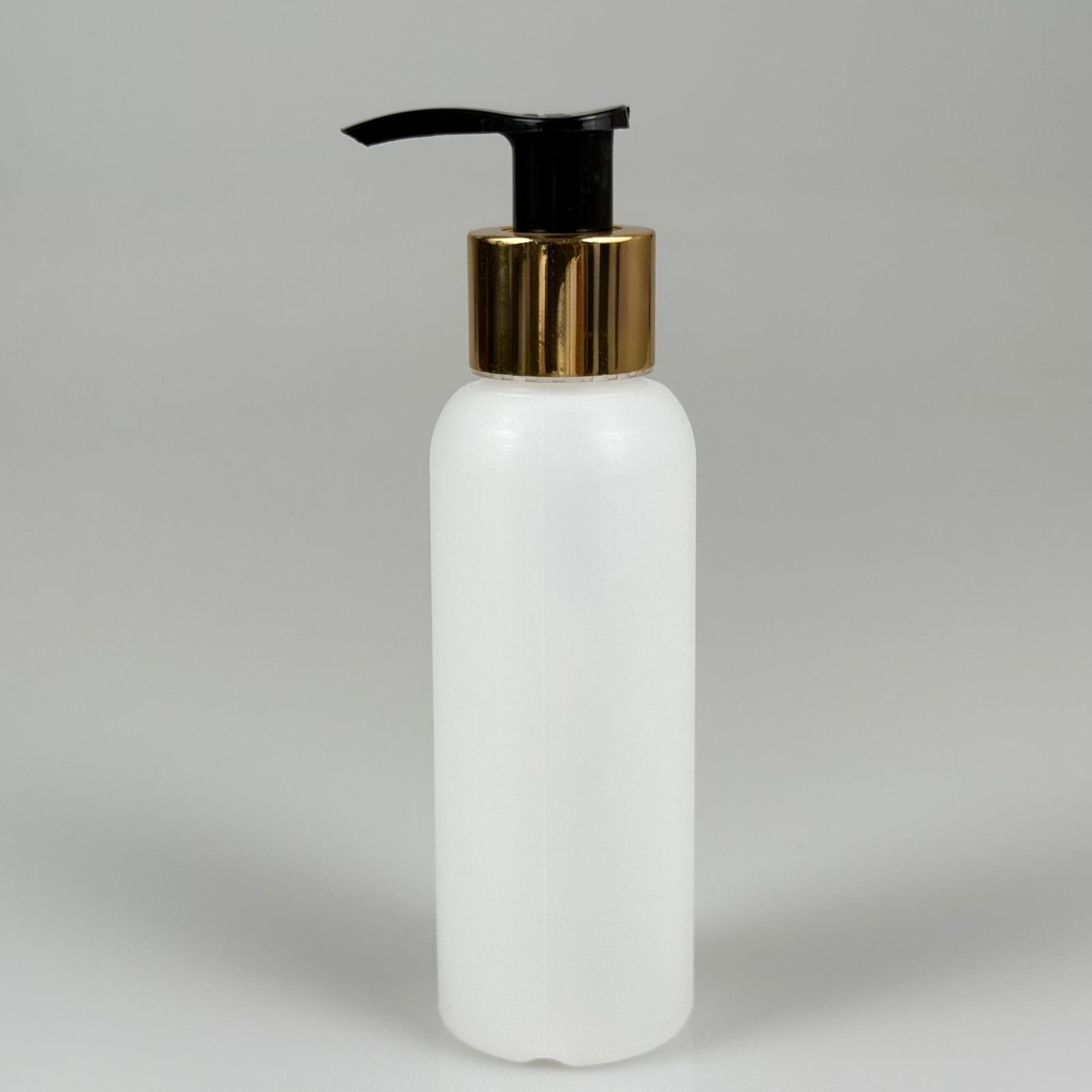 100 CC NATÜREL SERT POLİETİLEN ŞİŞE + GOLD POMPALI ( 24 MM ) - 100 ML GOLD LASTİK POMPALI SERT POLİETİLEN ŞİŞE (YOĞUN KIVAMLI SIVILARDA TIKANMAZ)