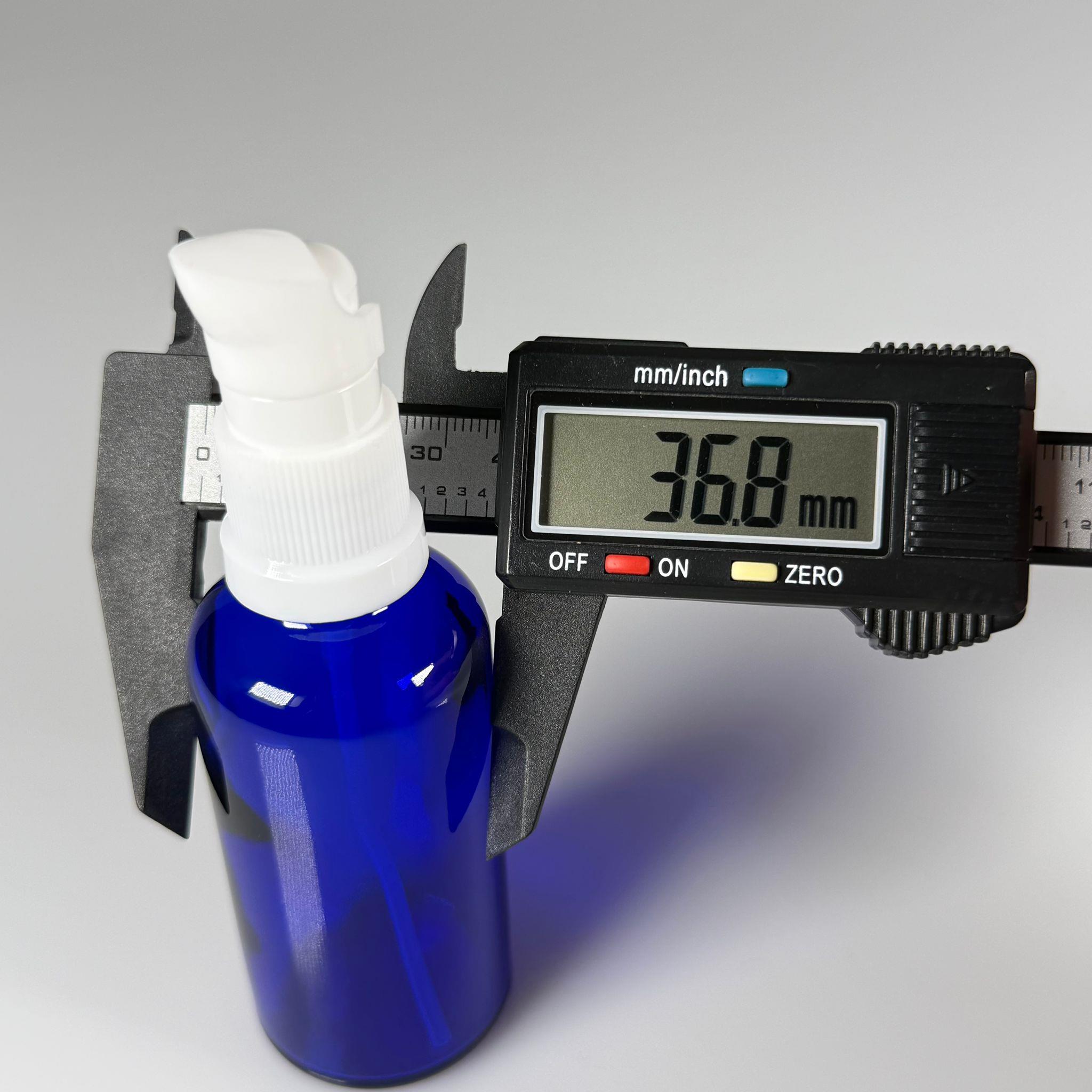 50 CC MAVİ CAM ŞİŞE - SIZDIRMAZ ETEKLİ BEYAZ LOSYON POMPALI TAKIM - 50 ML LOSYON ŞİŞESİ - YAĞ, KREM GİBİ YOĞUN KIVAMLI SIVILAR İÇİN CAM AMBALAJ