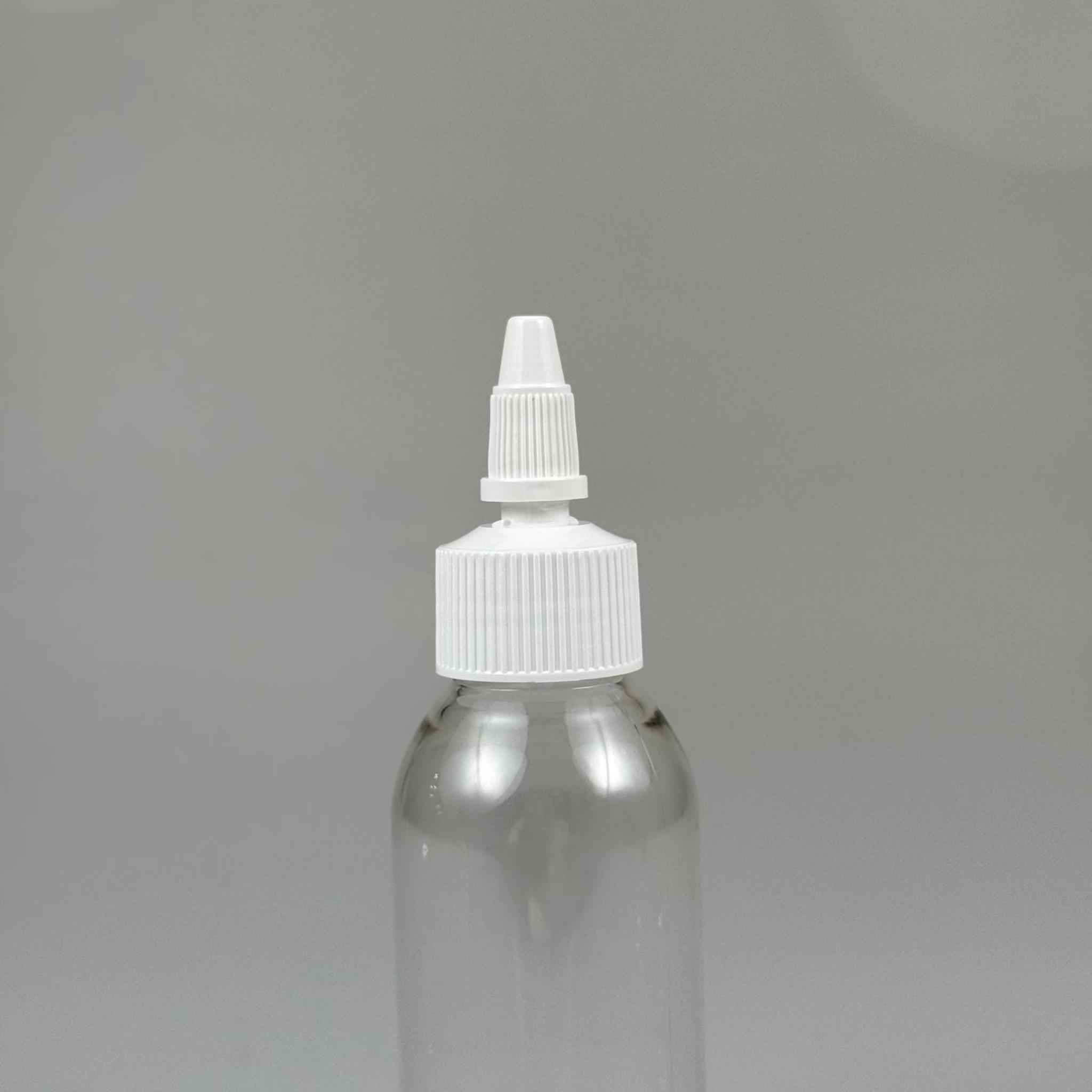 YAĞ, SOS, ACI SOS, SİRKE, SRIRACHA, MÜREKKEP, TUTKAL AKITICI VB BOŞ ŞİŞELERİ - BEYAZ SİVRİ TWİST AKITICI KAPAK + 100 ML SERT PET PLASTİK ŞİŞE TAKIM