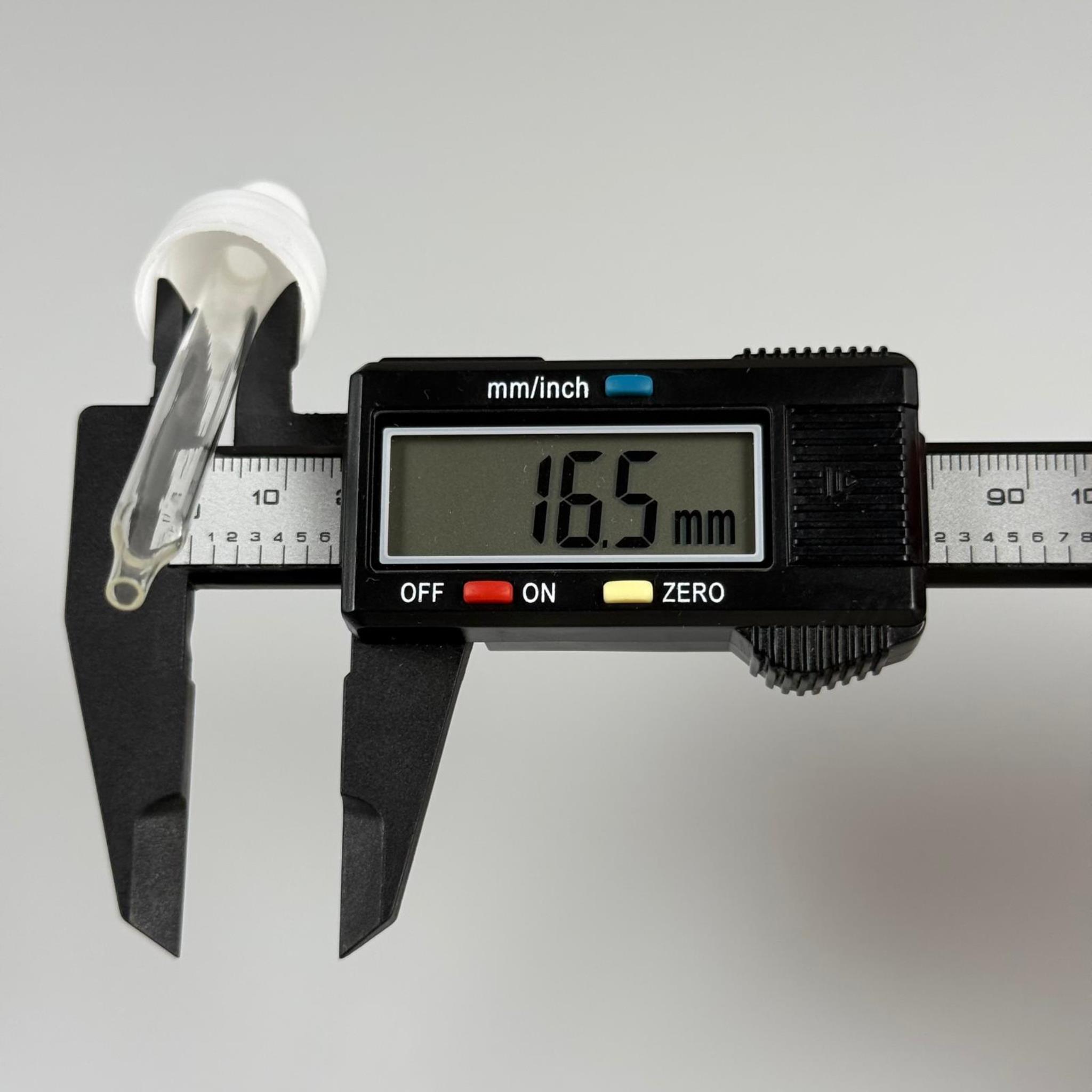 18 MM CAM DAMLALIKLI TAKIM - BEYAZ EMZİK +  DELİKLİ PLASTİK DÜZ BEYAZ KAPAK + 76 MM SİVRİ ( UCU İNCE ) CAM PİPET