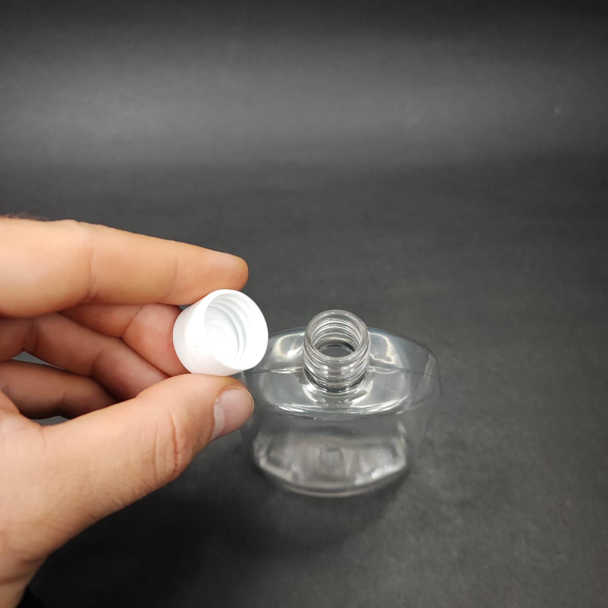 100 CC YASSI PLASTİK ŞİŞE + KENDİNDEN CONTALI SIZDIRMAZ BEYAZ KAPAK - 100 ML KAPAKLI PET ŞİŞE