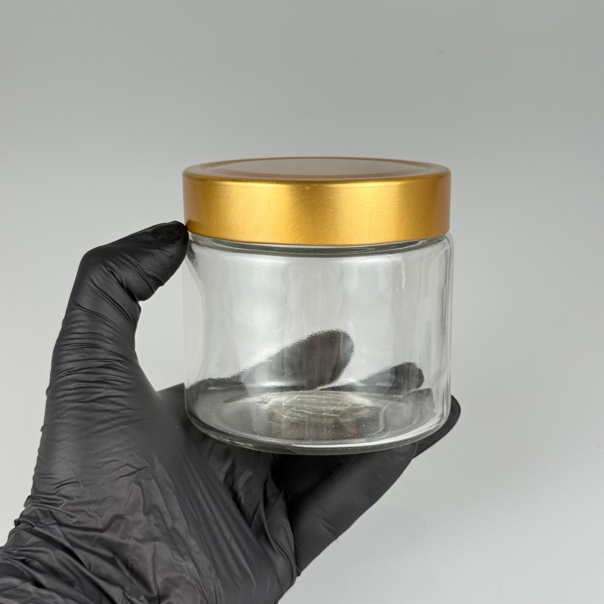 370 CC ALMAN KAVANOZ - GOLD KAPAKLI - 370 ML DERİN KAPAKLI CAM KAVANOZ