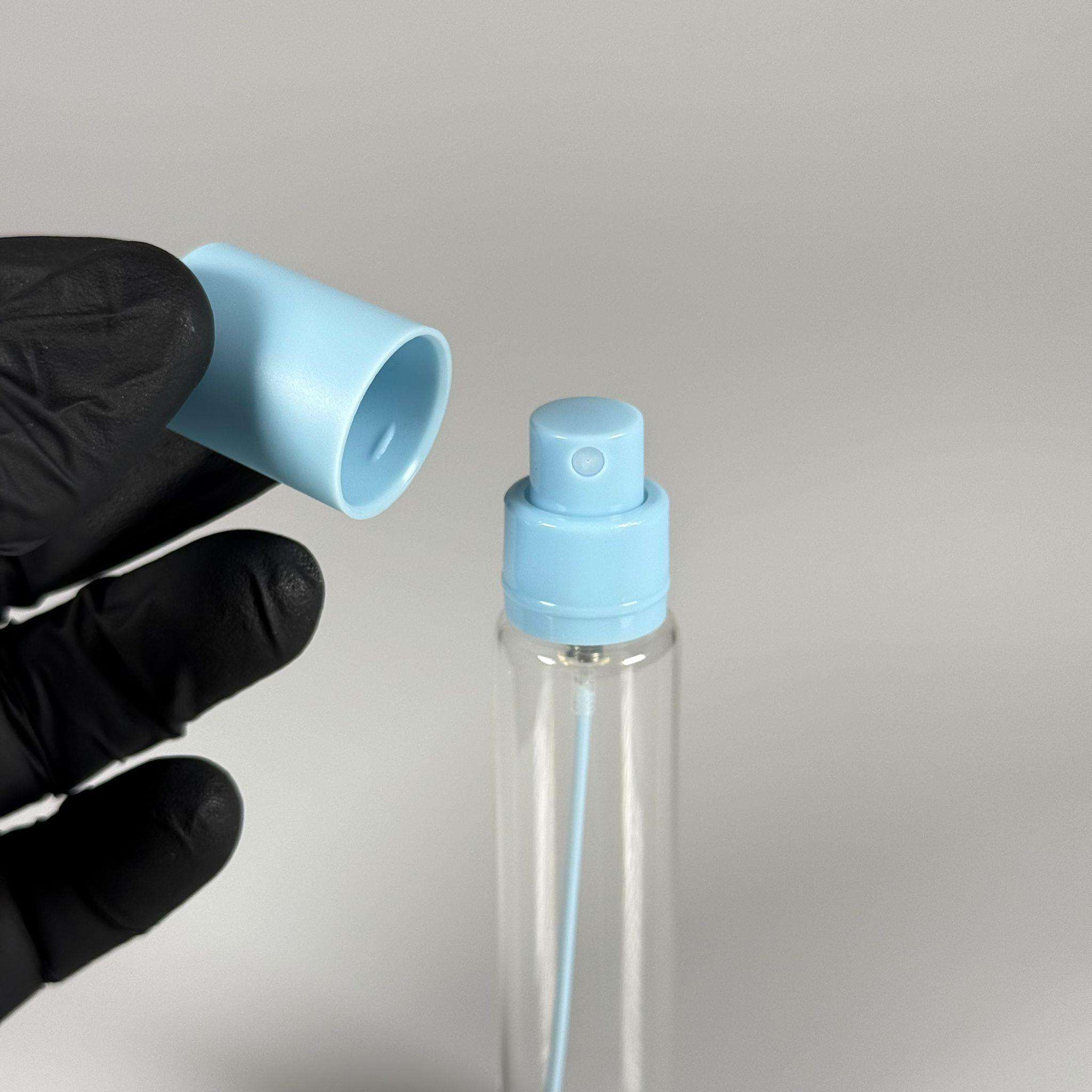 PARFÜM ŞİŞESİ 25 ML - 25 CC PARFÜM AMBALAJI VALFLİ (GEÇME AĞIZ) CAM KALEM PARFÜM İÇİN ŞİŞELERİ - MAVİ SPREY + KAPAKLI SET TAKIM