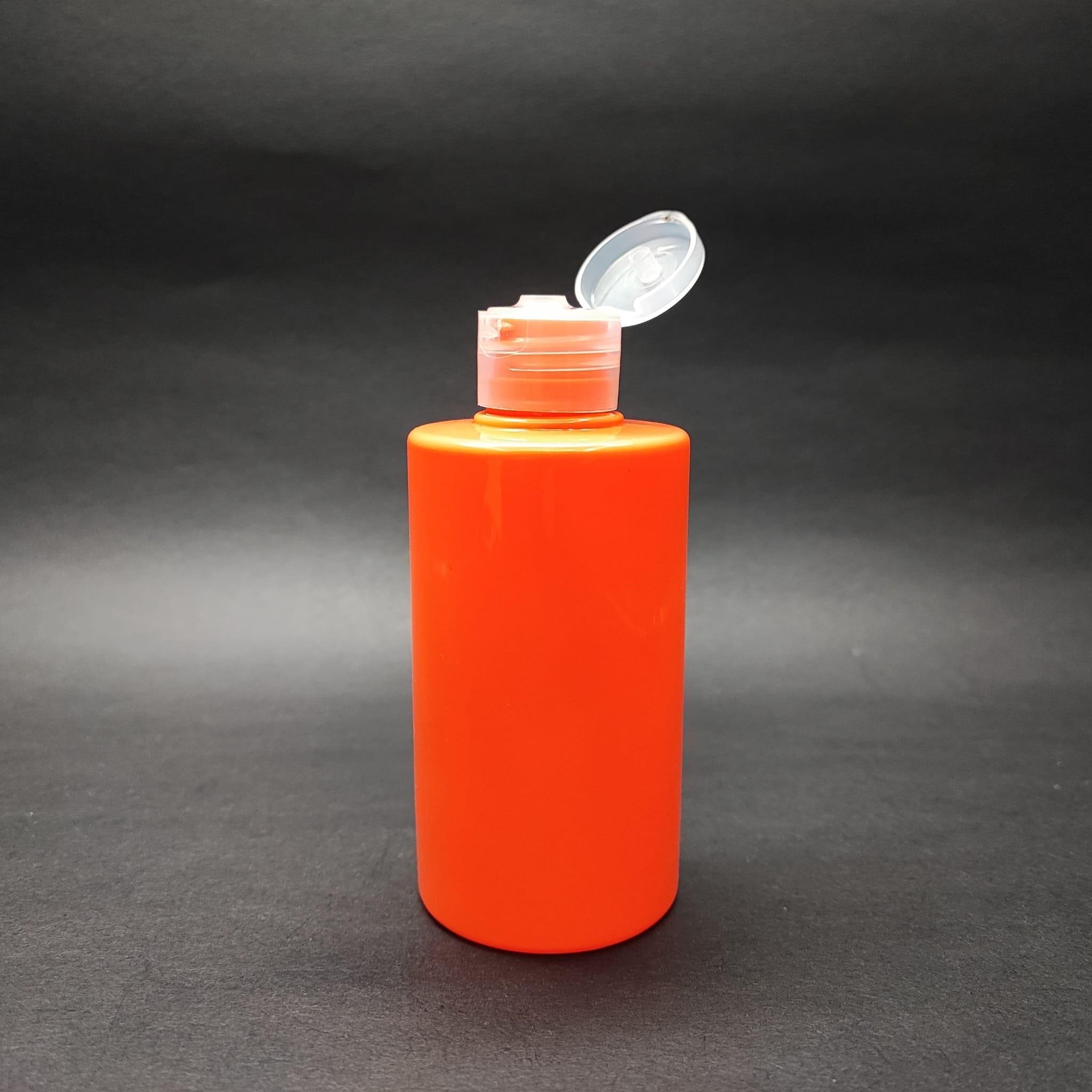 200 CC KÜT BOYUNLU SİLİNDİR PET ŞİŞE (24 GR) - ŞEFFAF FLİPTOP KAPAKLI - 200 ML PLASTİK ŞİŞE - TURUNCU