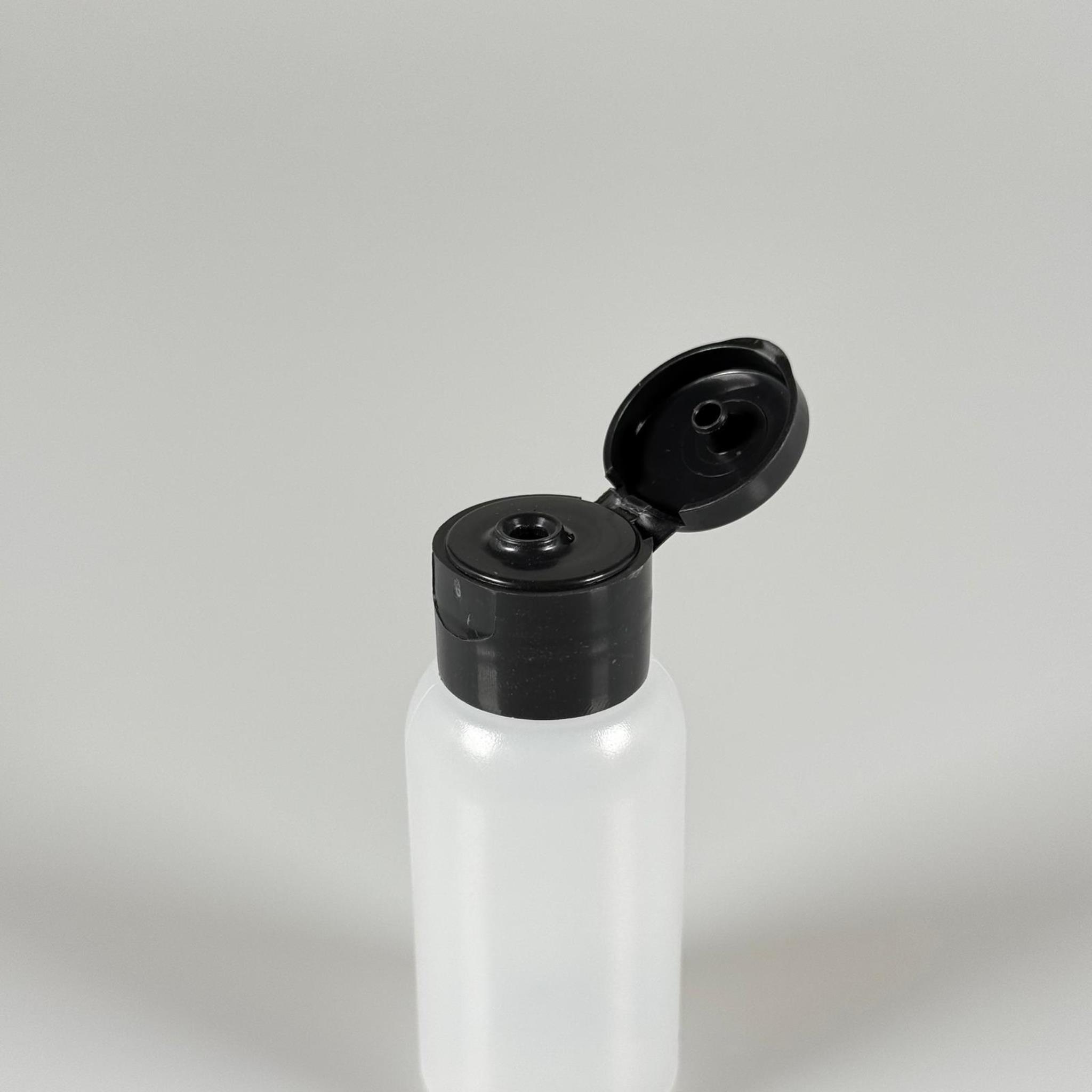 50 ML SIKILABİLİR YUMUŞAK POLİETİLEN PE PLASTİK ŞİŞE - SİYAH FLİPTOP AKITICI ŞAMPUAN KAPAKLI - 50 cc sos, yağ, kartuş, mürekkep vb için boş şişeler