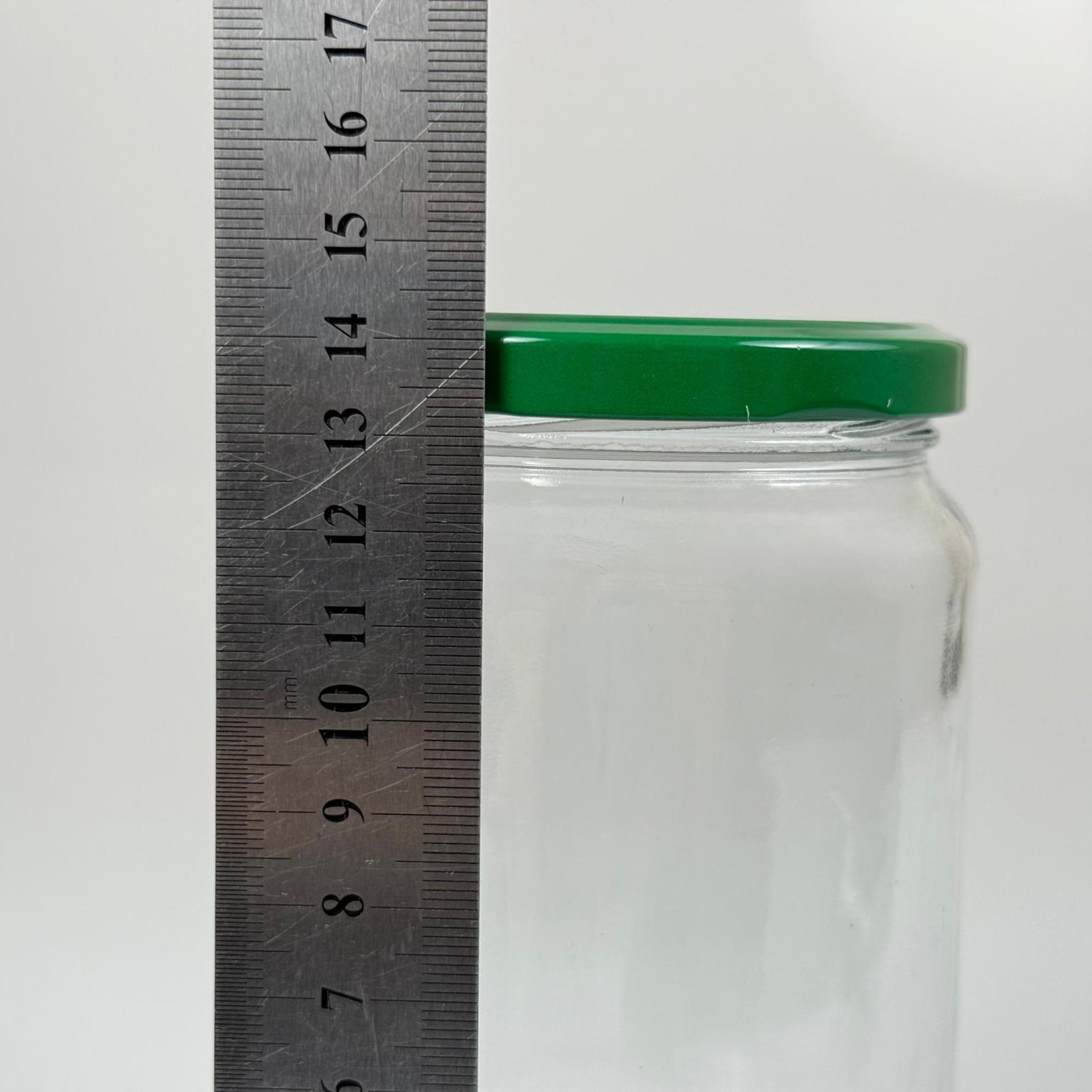 720 CC CAM KAVANOZ - KOYU YEŞİL METAL KAPAKLI - 720 ML CAM KAVANOZ