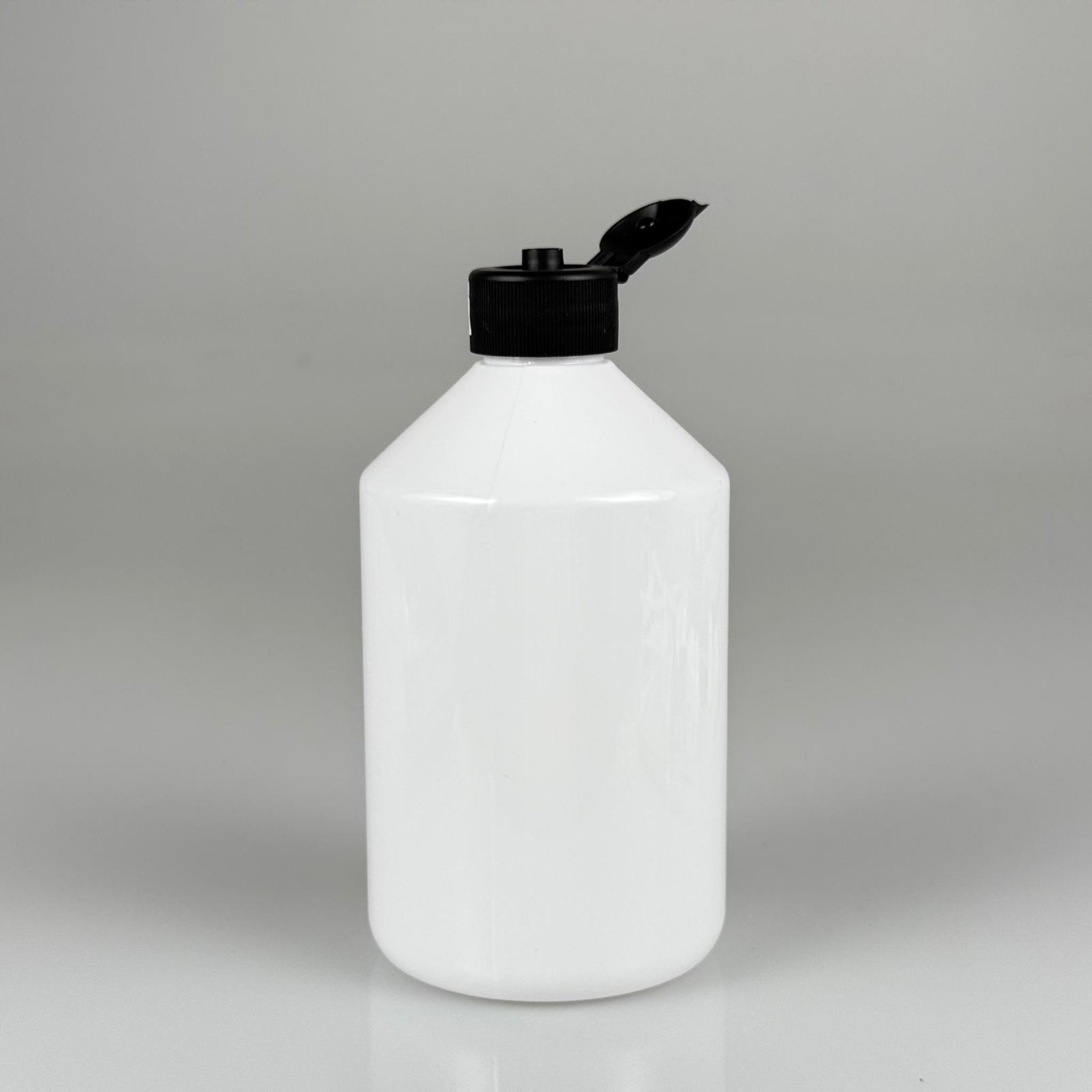 500 CC BEYAZ PET ŞİŞE - 500 ML BEYAZ PLASTİK ŞİŞE SİYAH FLİPTOP AÇILIR KAPANIR KAPAKLI