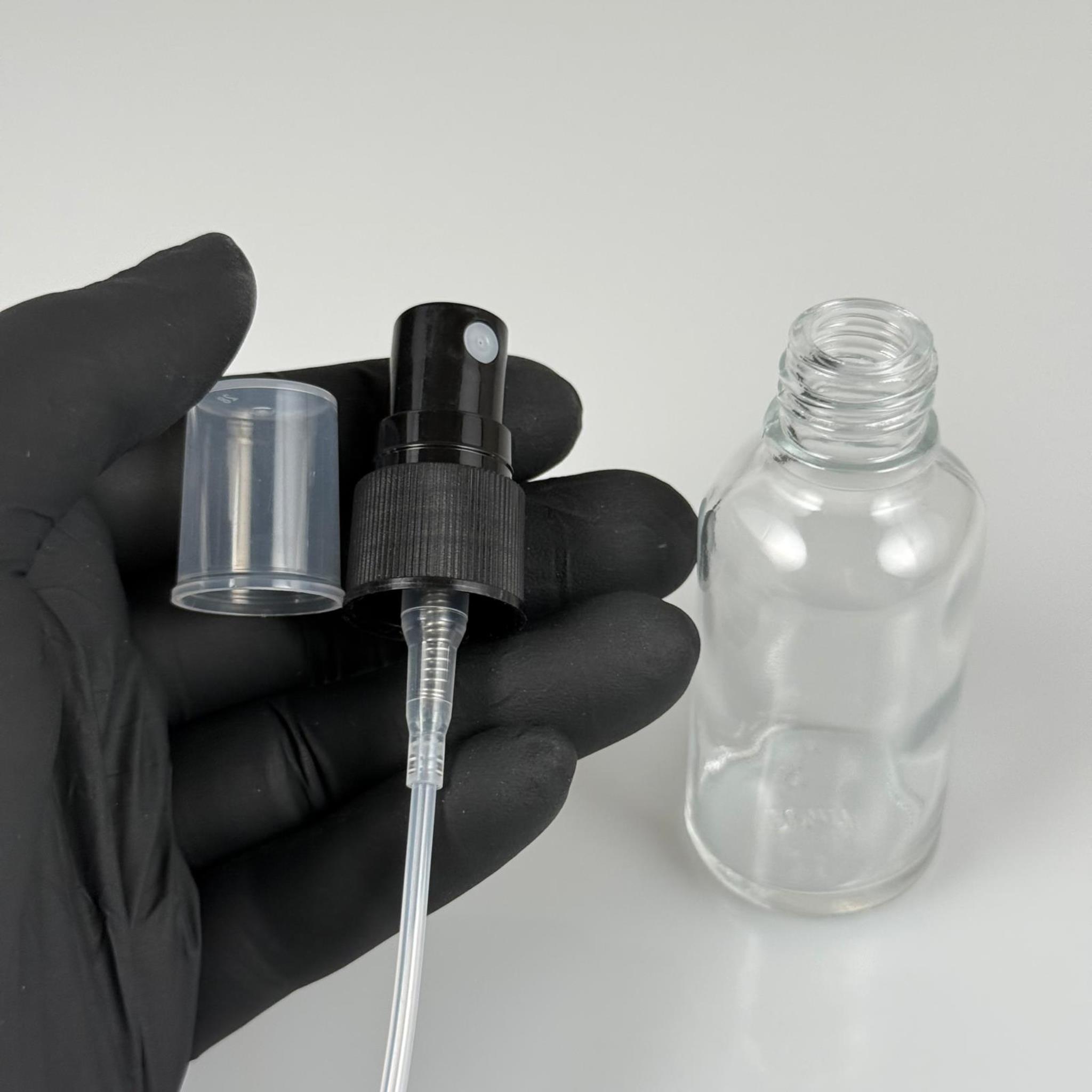 30 CC CAM ŞİŞE SİYAH SPREYLİ TAKIM - 30 ML SPREYLİ ŞİŞE