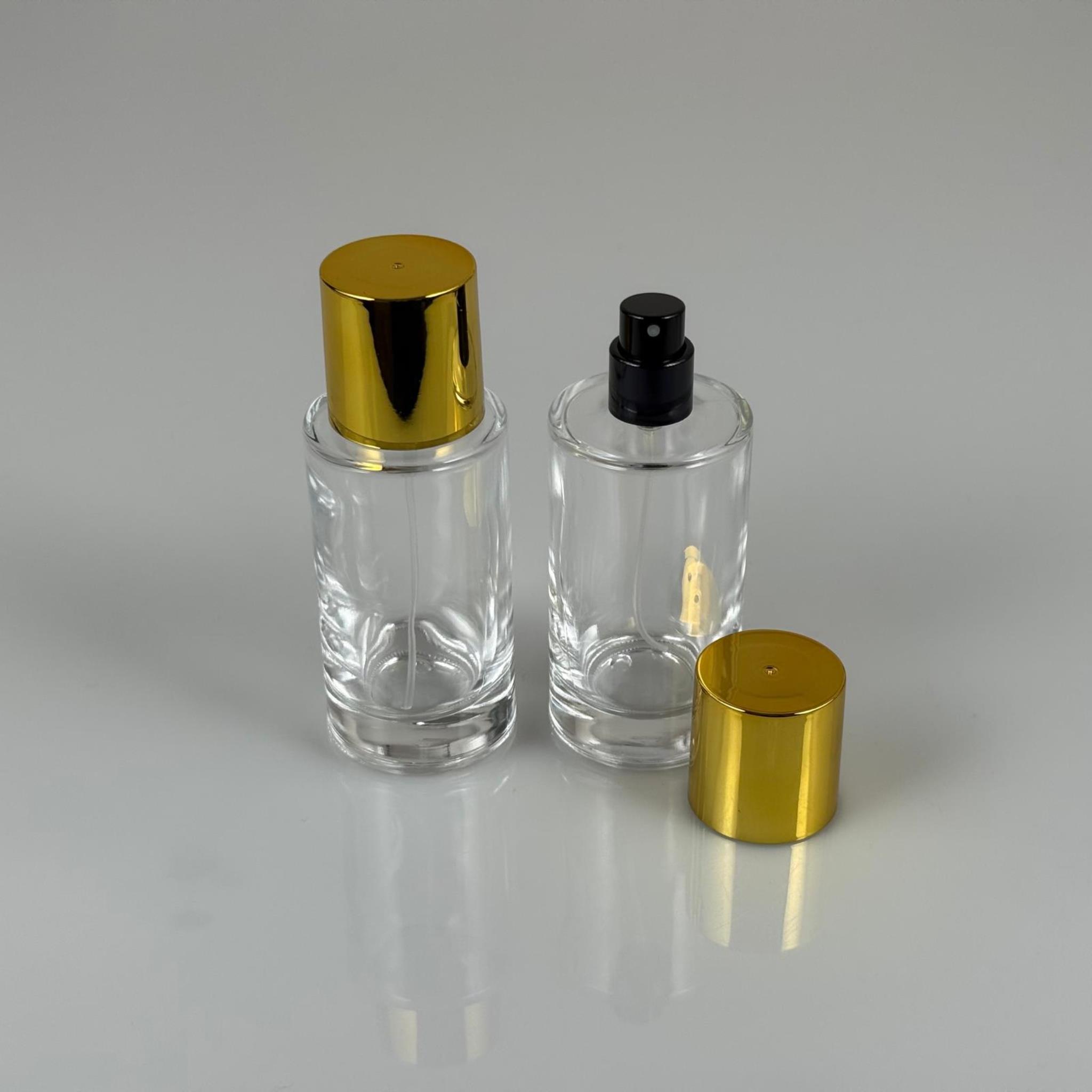 50 ML SİLİNDİR MODEL MARS PARFÜM ŞİŞESİ - SİYAH METAL SPREYLİ + GOLD GENİŞ KAPAKLI (AĞIZ 15 MM GEÇME KOLAY KAPAMA)
