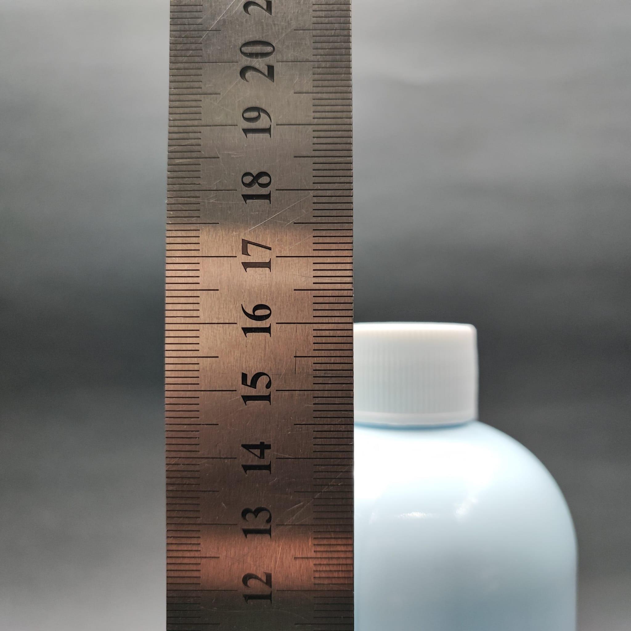 400 CC OVAL BOYUNLU SİLİNDİR PET ŞİŞE (30 GR) - CONTALI BEYAZ KAPAKLI - 400 ML PLASTİK ŞİŞE - BEBEK MAVİSİ