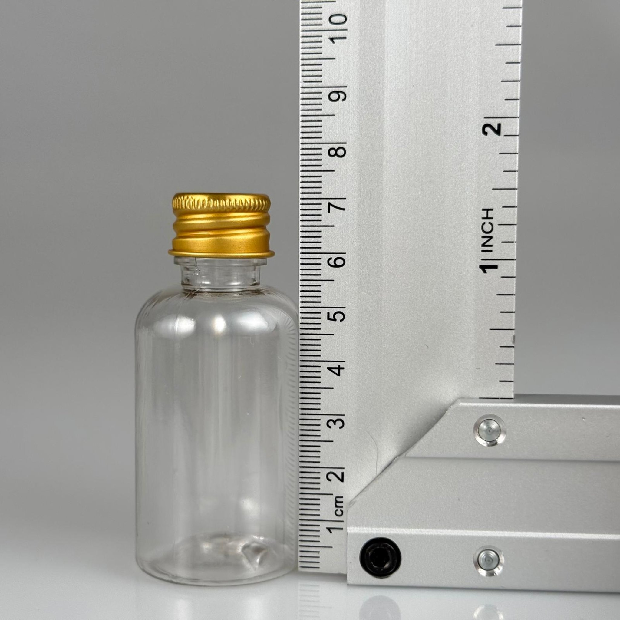 40 CC ŞEFFAF SİLİNDİR TOMBUL PET ŞİŞE + KÖPÜK CONTALI GOLD ALÜMİNYUM METAL KAPAKLI + DAMLALIKLI KOLONYA TIPALI TIPALI TAKIM - 40 ML PLASTİK ŞİŞE