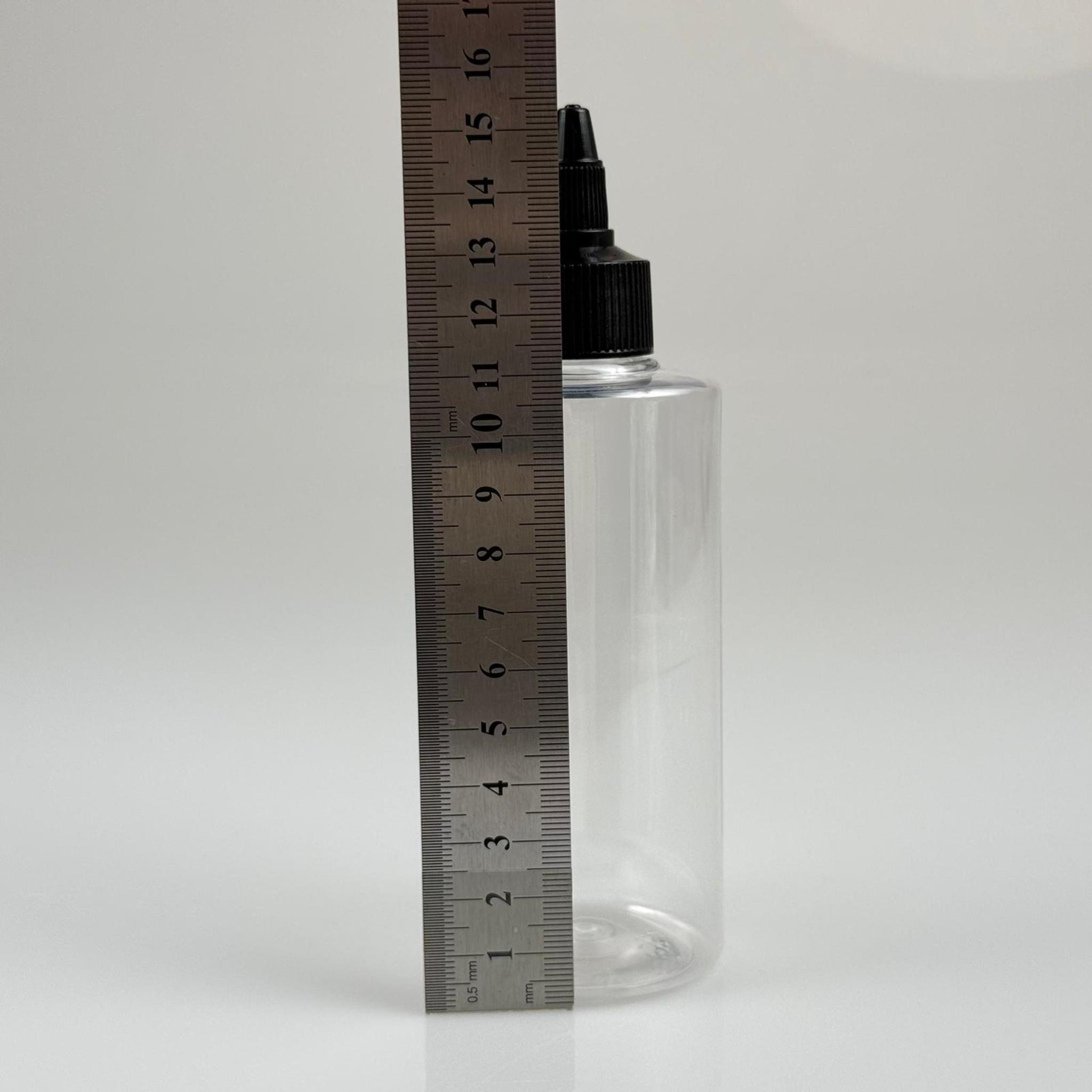 YAĞ, SOS, ACI SOS, SİRKE, SRIRACHA, MÜREKKEP, TUTKAL AKITICI VB BOŞ ŞİŞELERİ - SİYAH SİVRİ TWİST AKITICI KAPAK + 200 ML KÜT PET PLASTİK ŞİŞE TAKIM