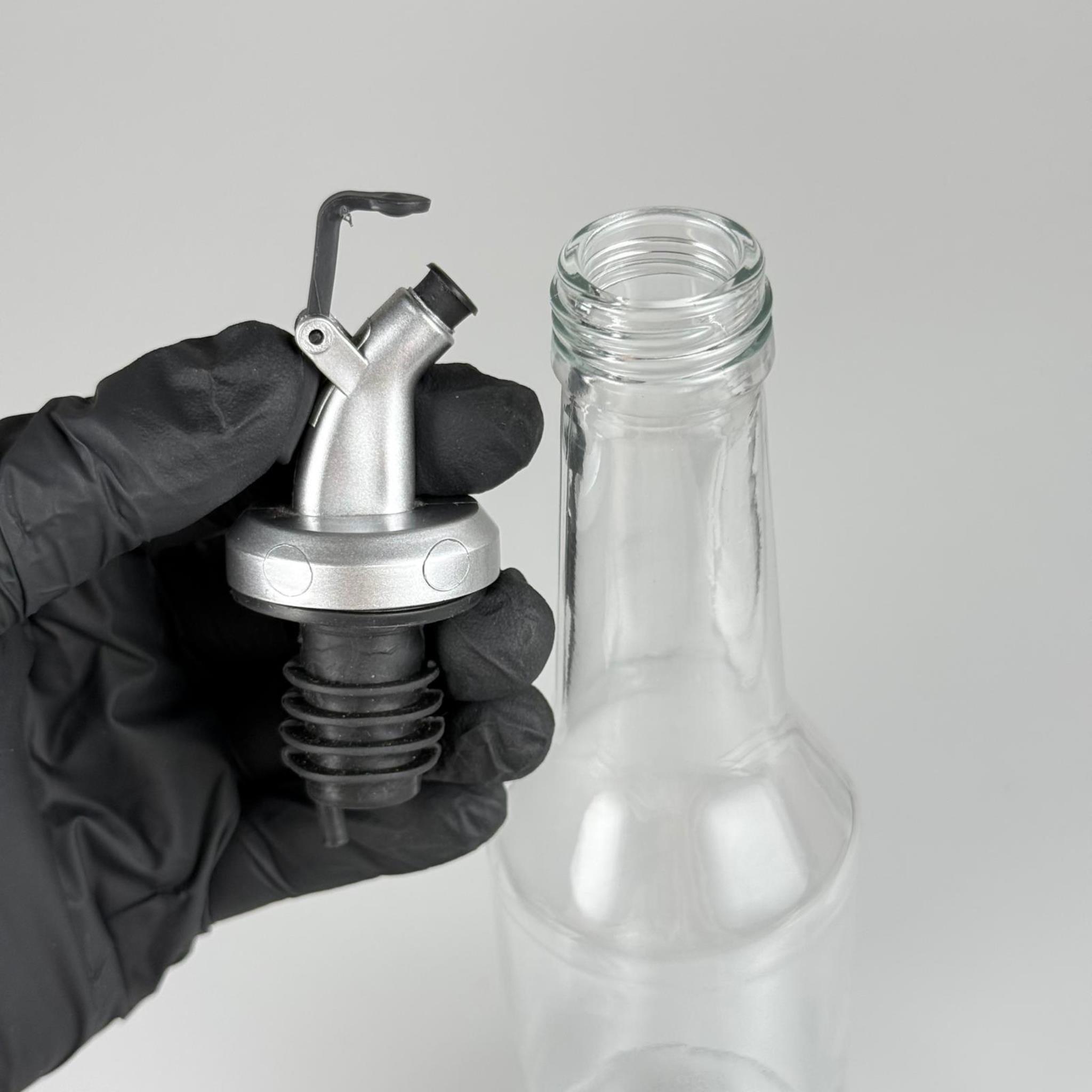 250 CC BOĞAZLI YAĞDANLIK ŞİŞESİ - 250 ML CAM YAĞLIK SİRKELİK ŞİŞE - GRİ AKITICILI Damlatmaz Yağlık -  Sirkelik