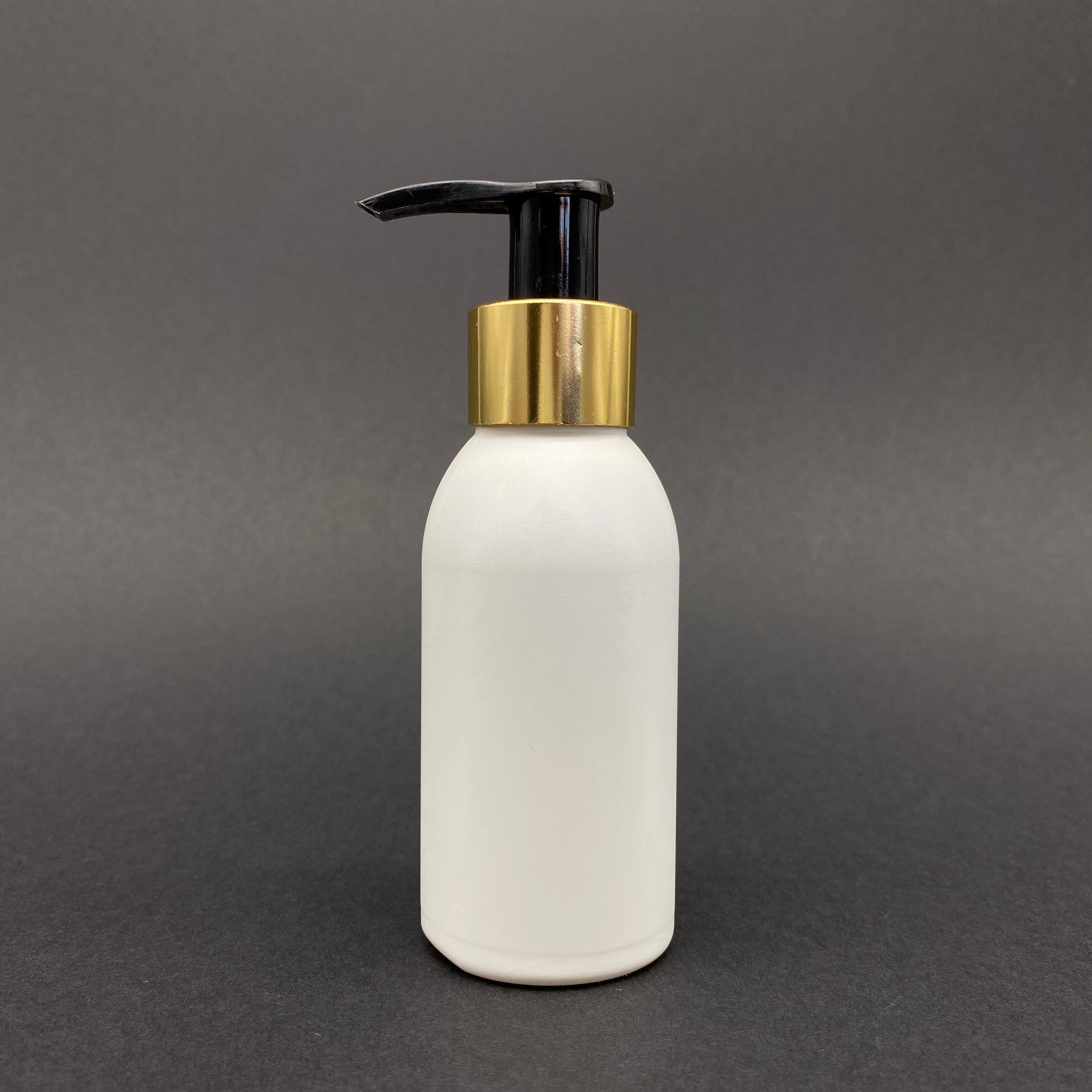 100 CC BEYAZ POLİETİLEN SERT ŞİŞE - GOLD POMPALI - 100 ML POMPALI PLASTİK ŞİŞE