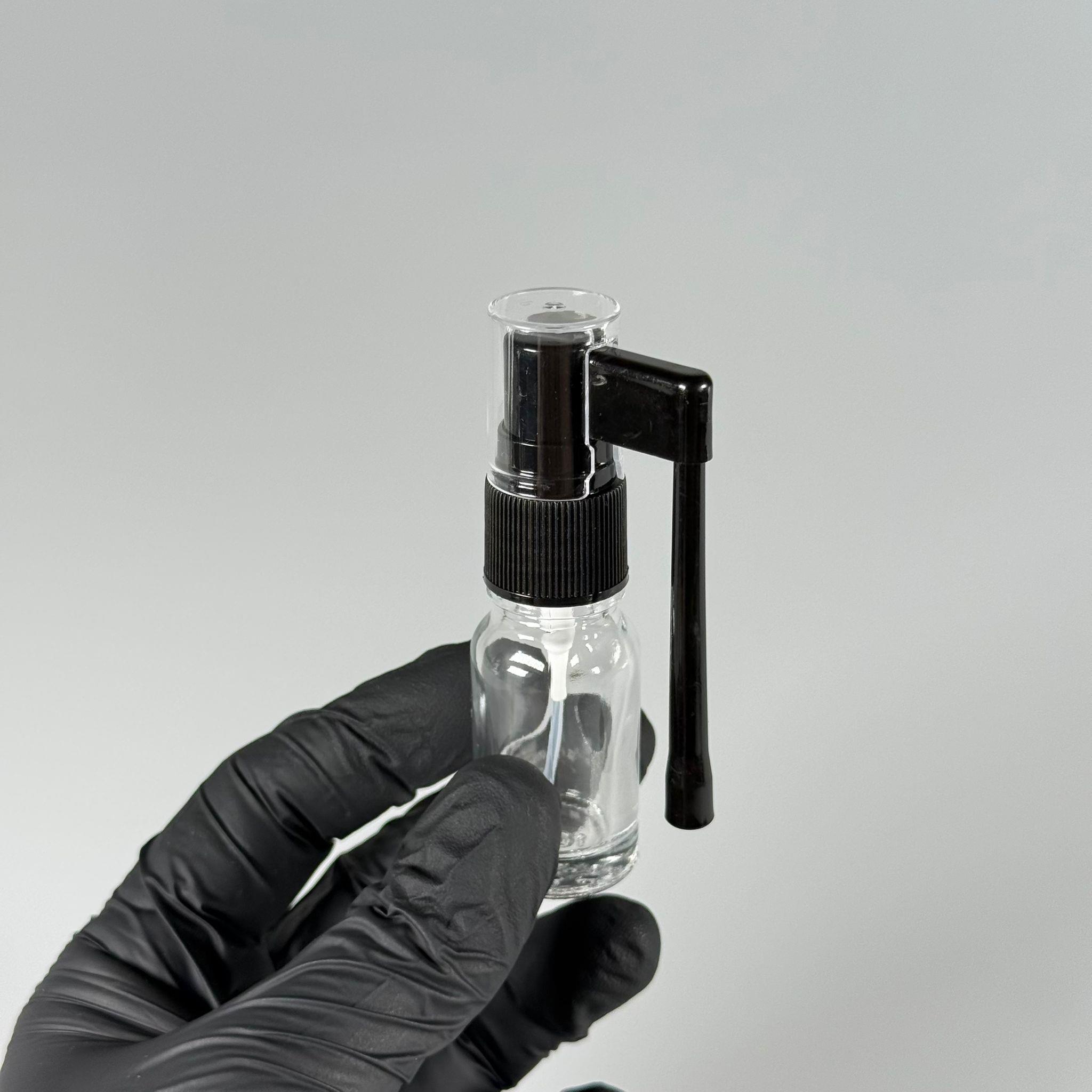 10 ml Farmasötik Plastik Uzun Nozullu Mist Oral Boğaz Spreyli Şeffaf Cam Şişe - 10 CC SİYAH ORAL BOĞAZ SPREYLİ CAM ŞİŞE