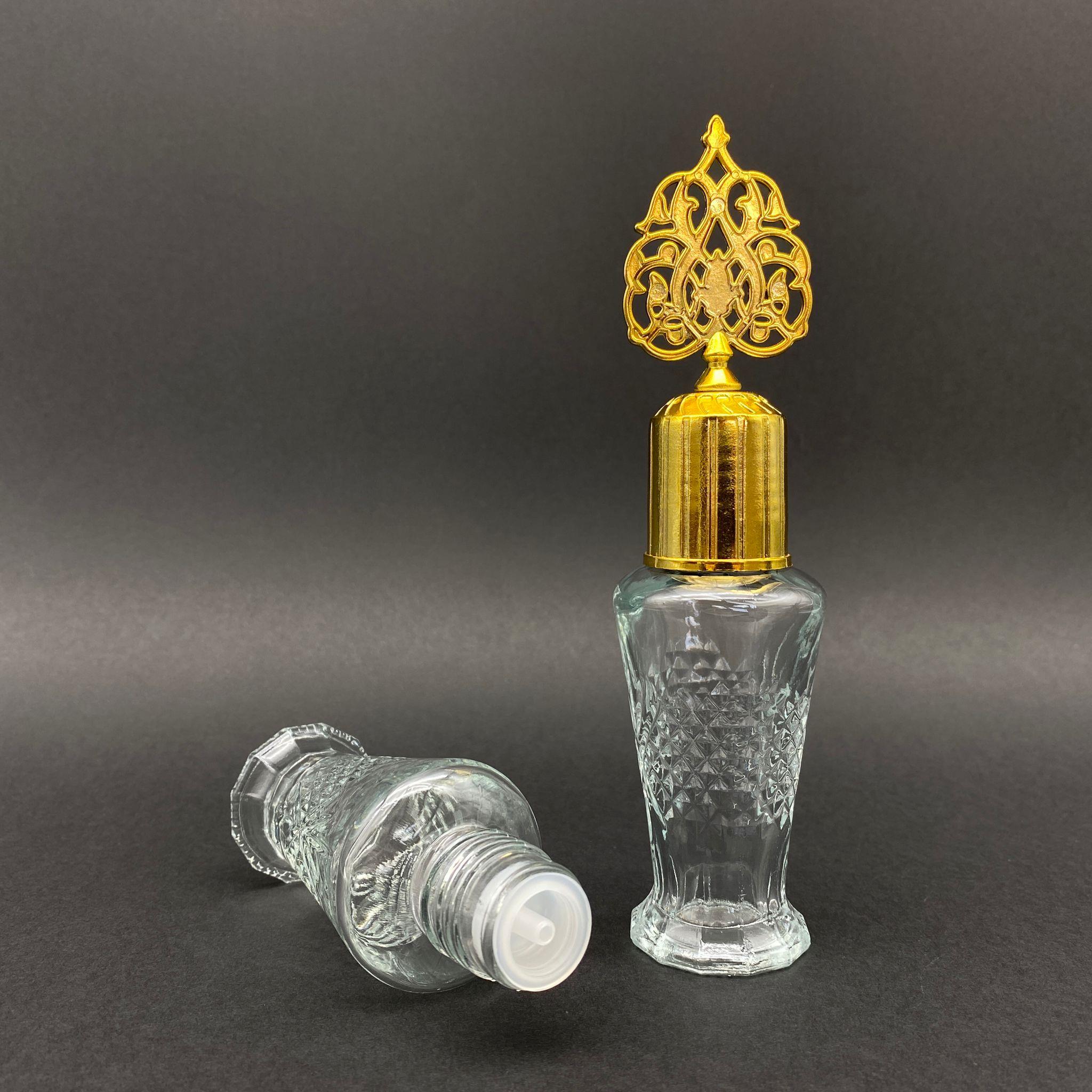 50 CC FANTASTİK VAZO CAM KOLONYA ŞİŞESİ - GOLD OSMANLI KAPAKLI - 50 ML CAM KOLONYA ŞİŞESİ