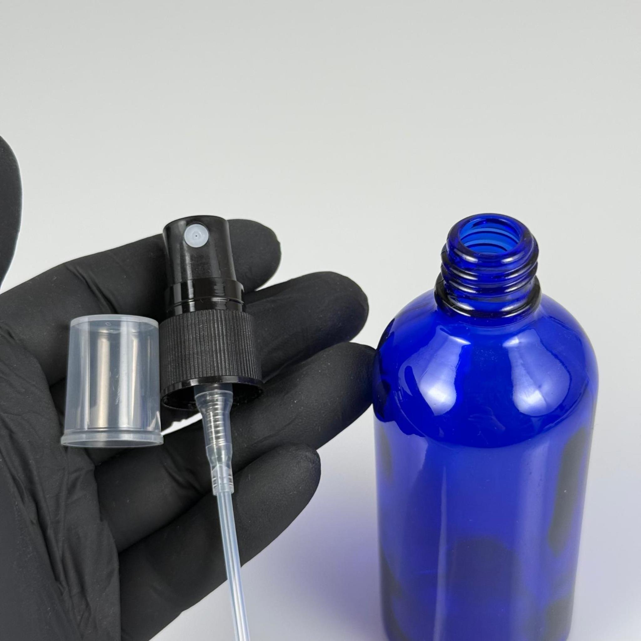 100 CC MAVİ CAM ŞİŞE SİYAH SPREYLİ TAKIM - 100 ML SPREYLİ ŞİŞE
