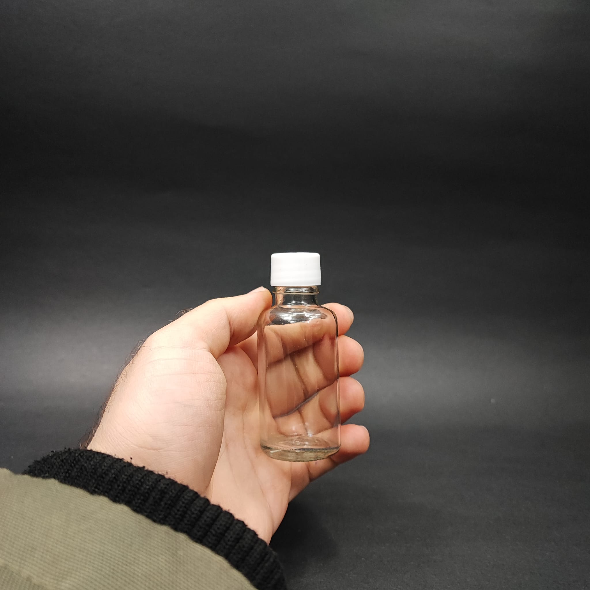 30 CC CAM ŞİŞE + KENDİNDEN CONTALI SIZDIRMAZ BEYAZ KAPAK - 30 ML KAPAKLI CAM ŞİŞE