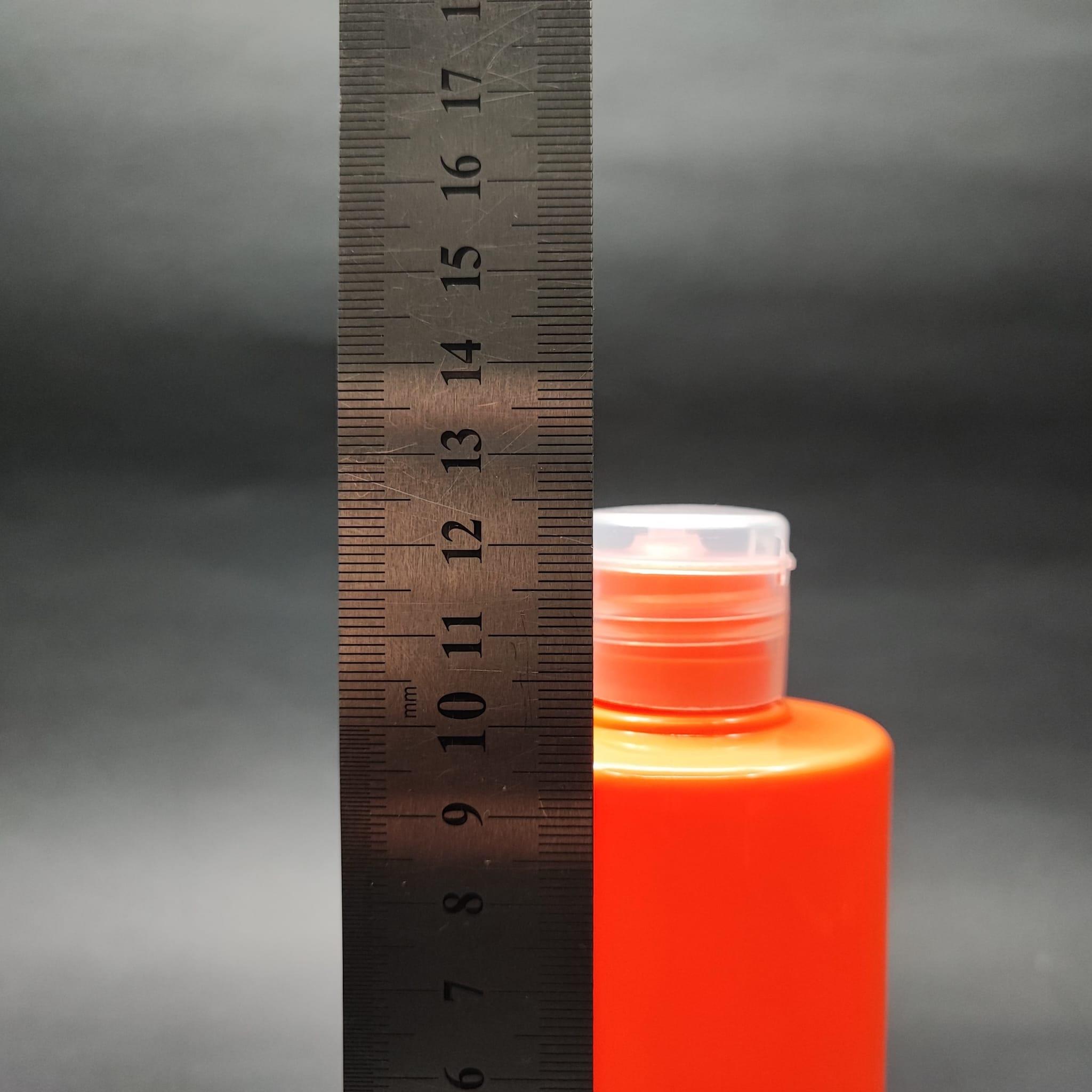 200 CC KÜT BOYUNLU SİLİNDİR PET ŞİŞE (24 GR) - ŞEFFAF FLİPTOP KAPAKLI - 200 ML PLASTİK ŞİŞE - TURUNCU