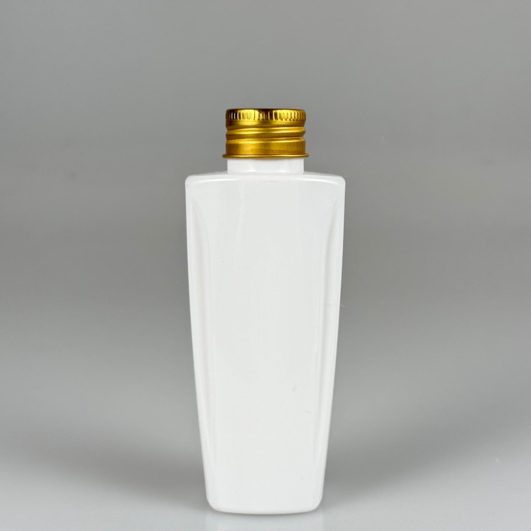 100 CC BEYAZ SERT PET ŞİŞE (LOREAL PARİS MODEL) 24 AĞIZ + KÖPÜK CONTALI GOLD METAL ALÜMİNYUM KAPAK TAKIM - 100 ML KAPAKLI KOZMETİK PLASTİK ŞİŞELER