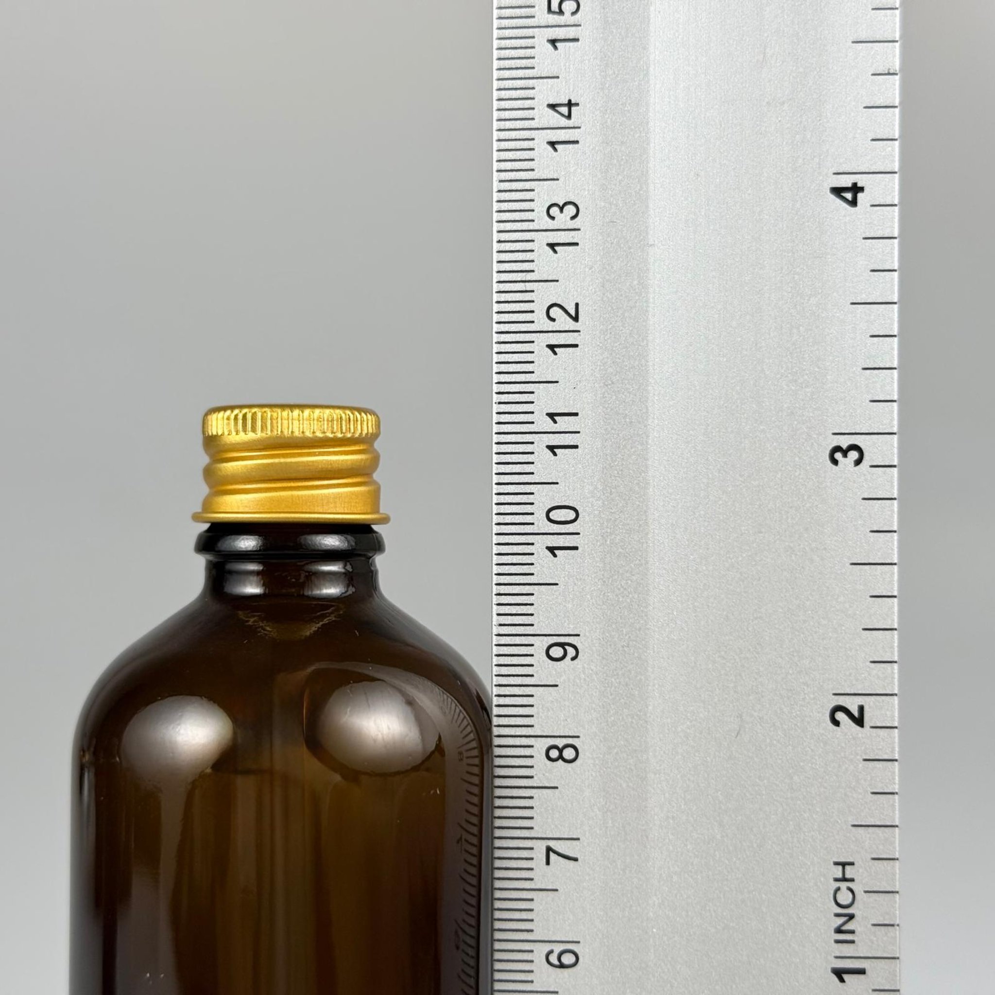 100 CC AMBER CAM ŞİŞE + KÖPÜK CONTALI GOLD ALÜMİNYUM METAL KAPAKLI + KÖR TIPALI TAKIM - 100 ML KAHVERENGİ CAM ŞİŞE
