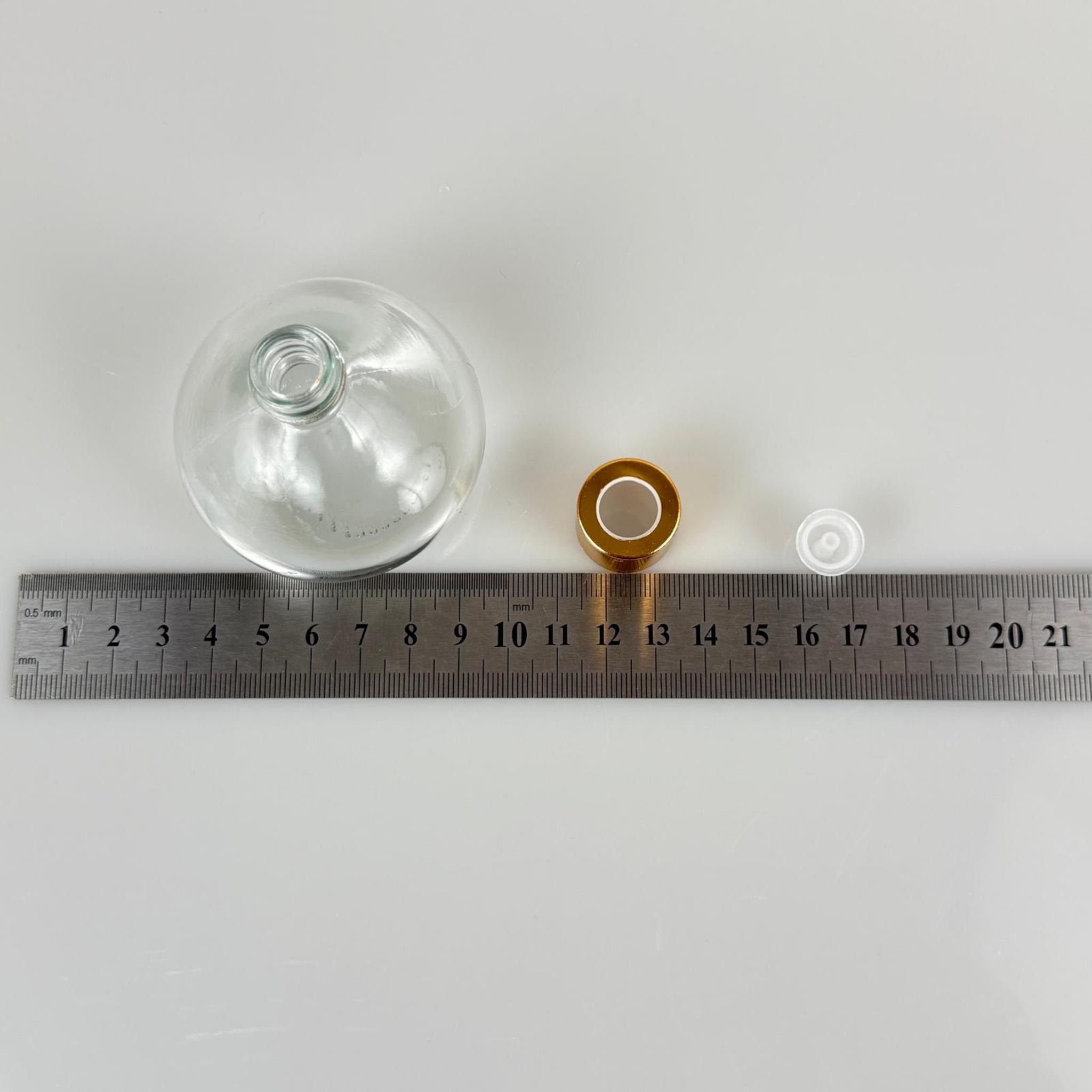 BASIK MODEL CAM KOLONYA ŞİŞESİ + METAL GOLD KAPAK + TIPA - 50 ML - HEDİYELİK KOLONYA ŞİŞELERİ