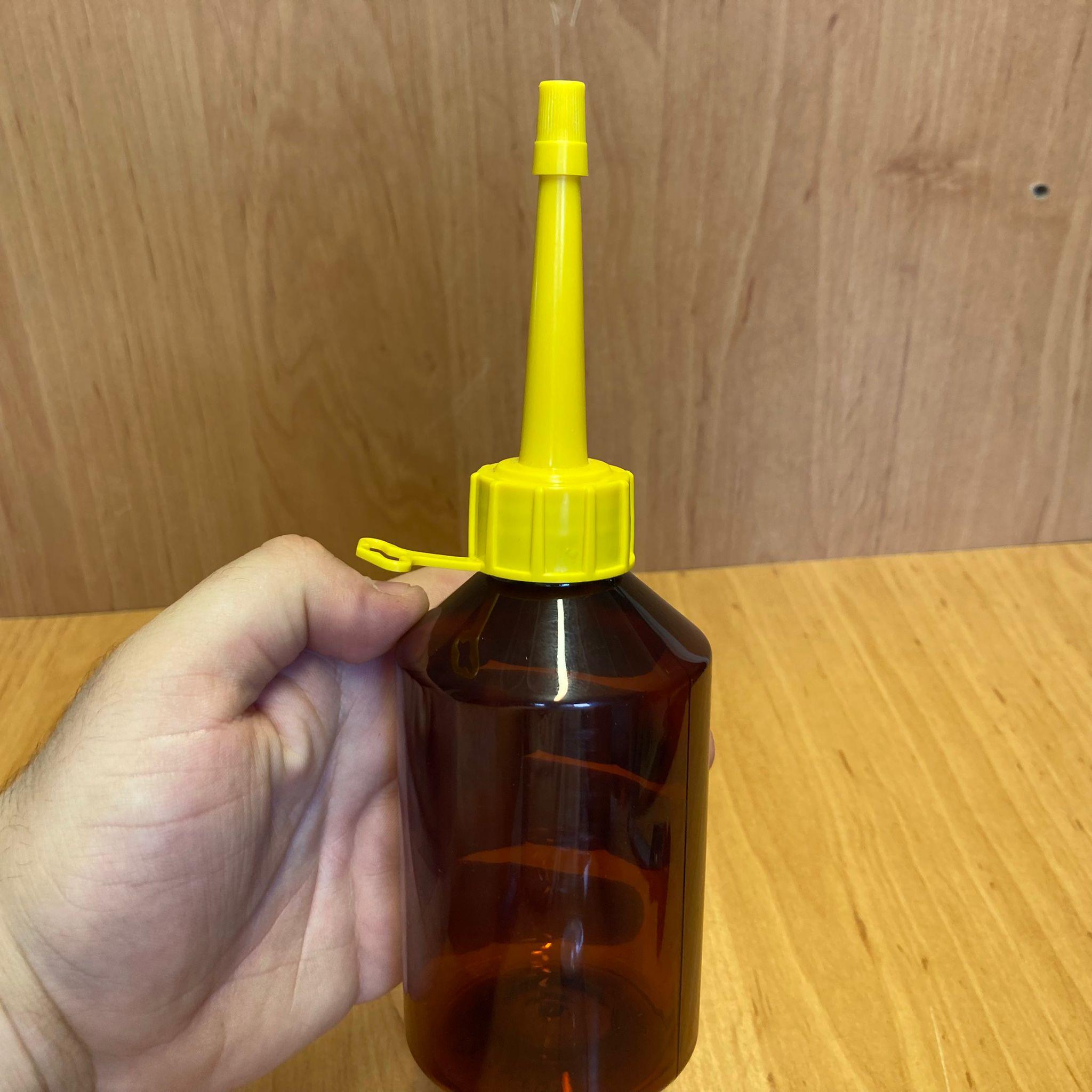 250 CC AMBER PLASTİK ŞİŞE - SARI AKITICILI KAPAKLI - 250 ML KAHVERENGİ BOŞ PLASTİK ŞİŞE