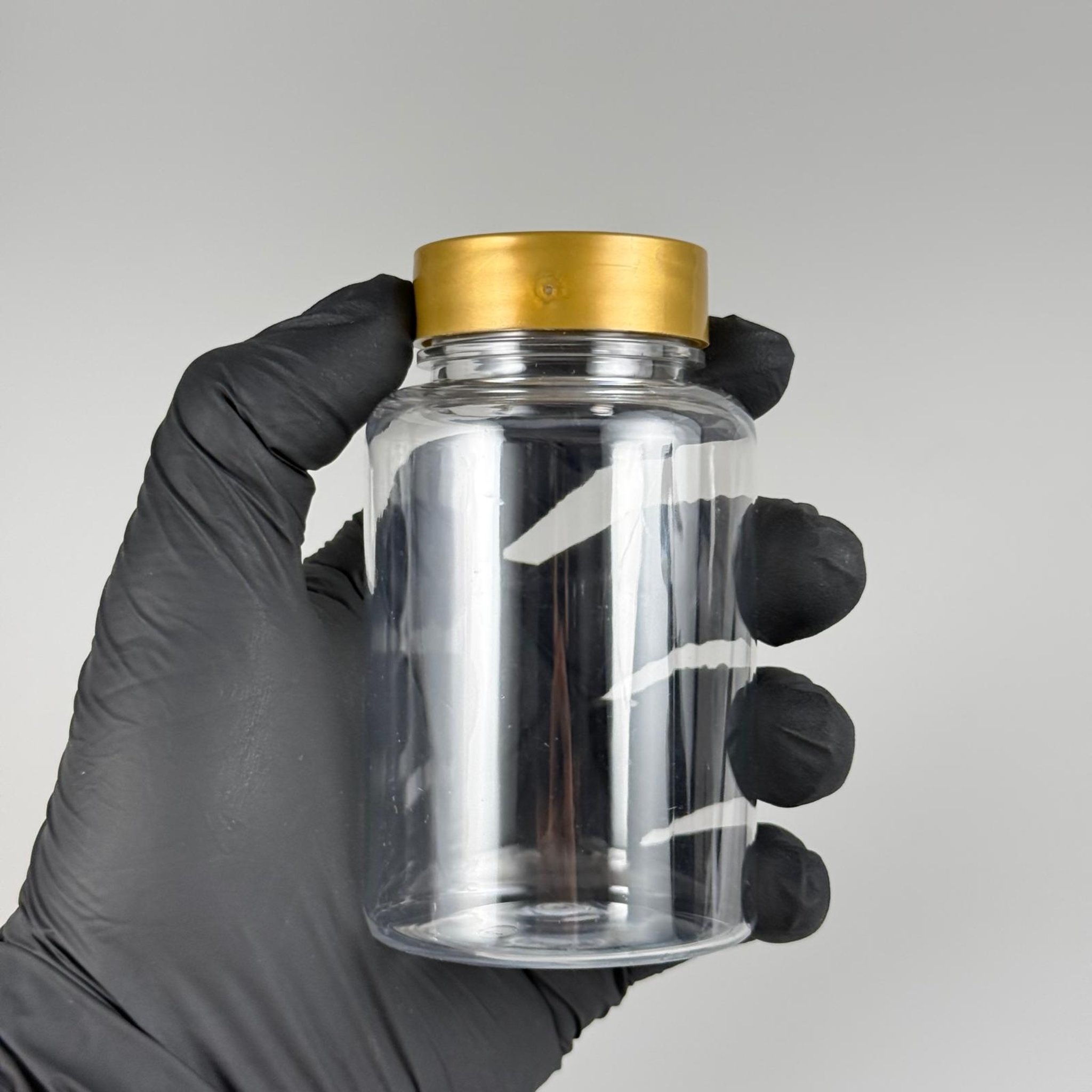 150 CC ŞEFFAF PET PUDRA ŞİŞESİ + GOLD PLASTİK KAPAKLI + PUDRA TIPALI TAKIM - 150 ML PUDRA KUTUSU, EKO TUZLUK