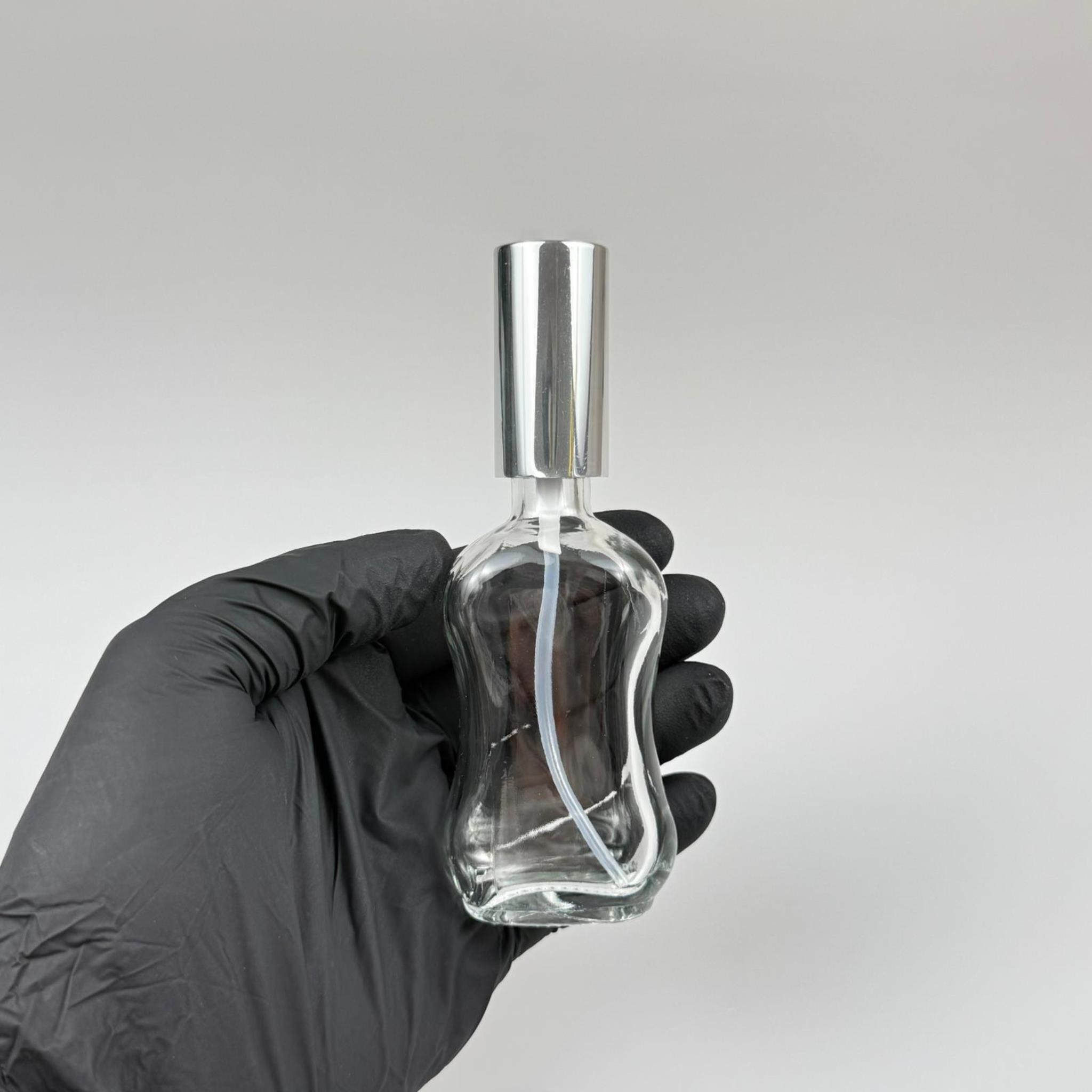 50 CC BOĞAZLI İNCE BELLİ CAM ŞİŞE - VİDALI GÜMÜŞ SPREYLİ PARFÜM KOLONYA ŞİŞESİ TAKIM - 50 ML PRESTİJLİ ŞİŞE