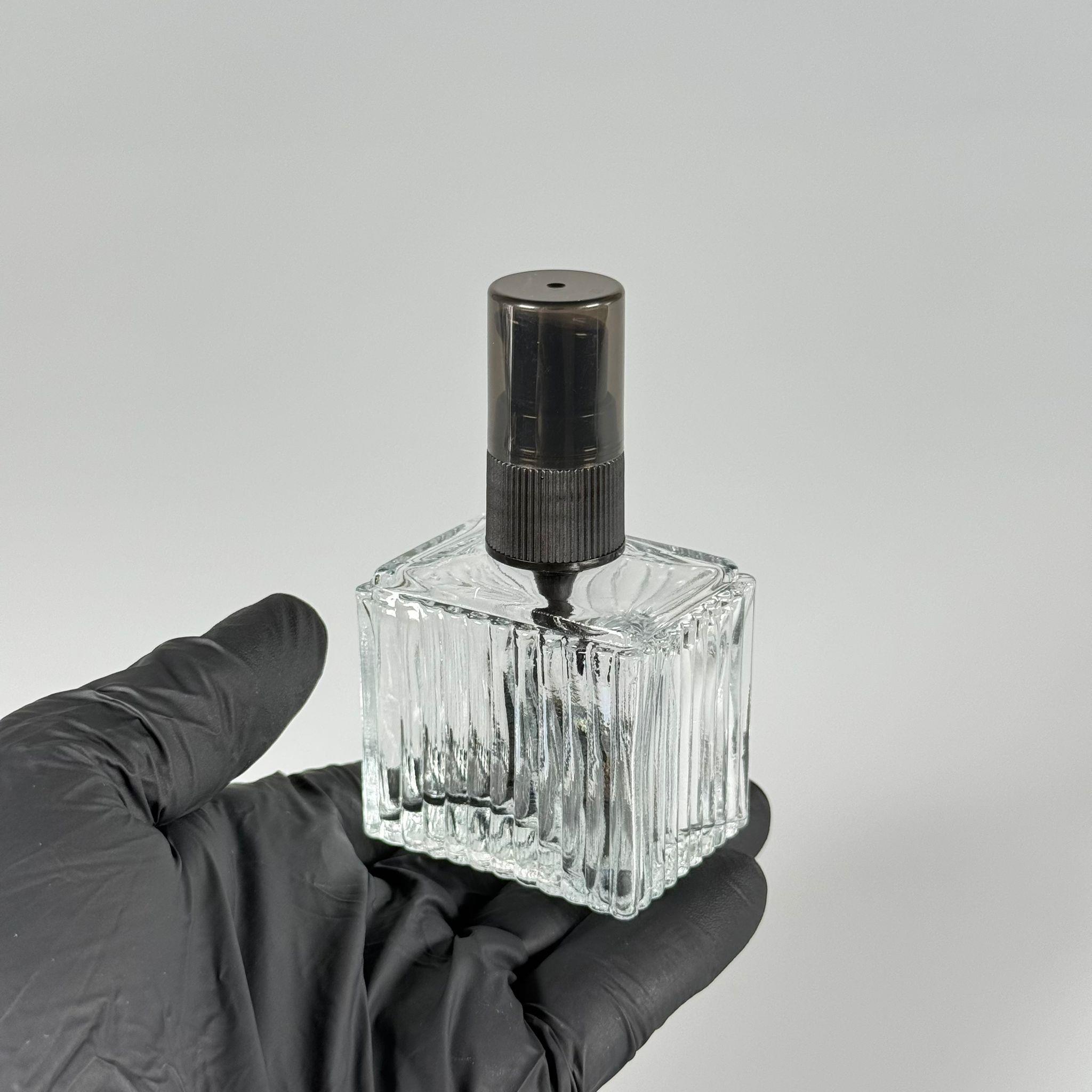 50 CC DESENLİ ÇİZGİLİ CAM ŞİŞE - SİYAH LOSYON POMPALI - 50 ML PRESTİJLİ ŞİŞE