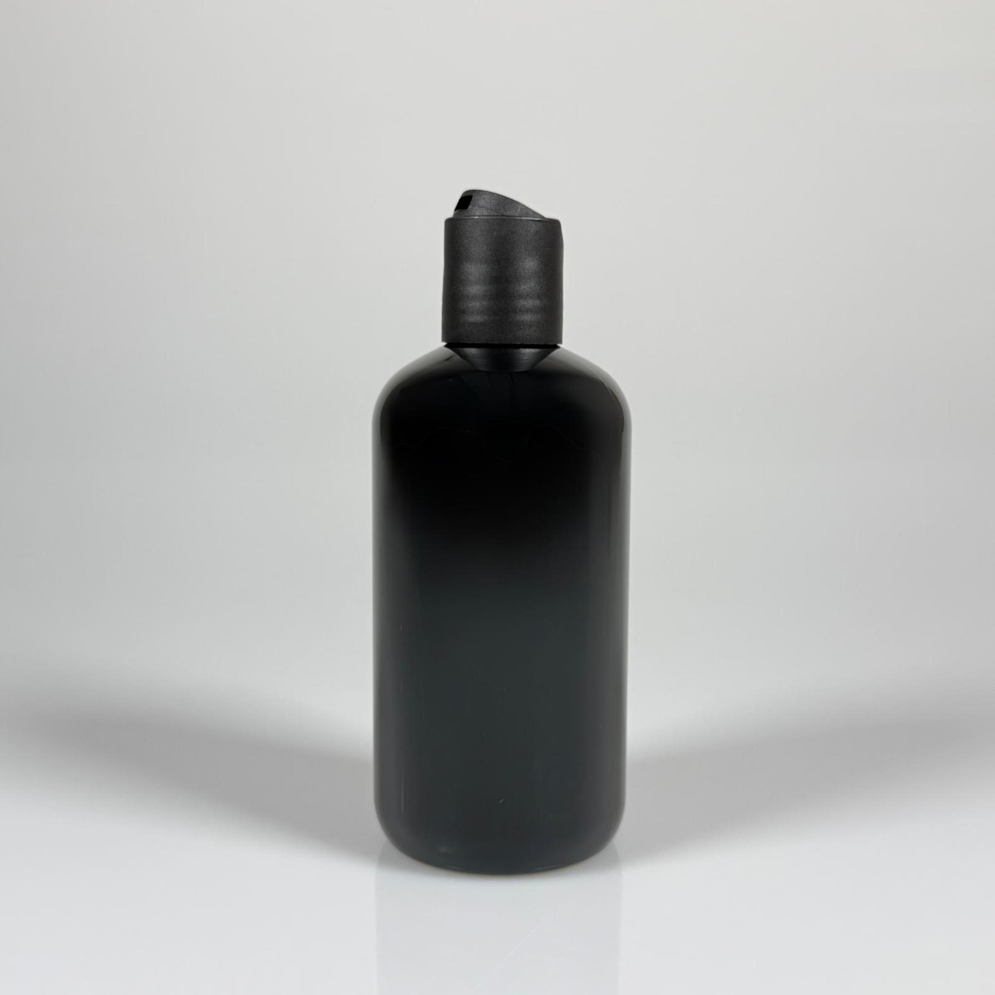 250 CC SİYAH PLASTİK ŞİŞE ZEYNEP MODEL - SİYAH DİSKTOP AKITICILI KAPAKLI - 250 ML TOMBUL ŞAMPUAN PET ŞİŞE