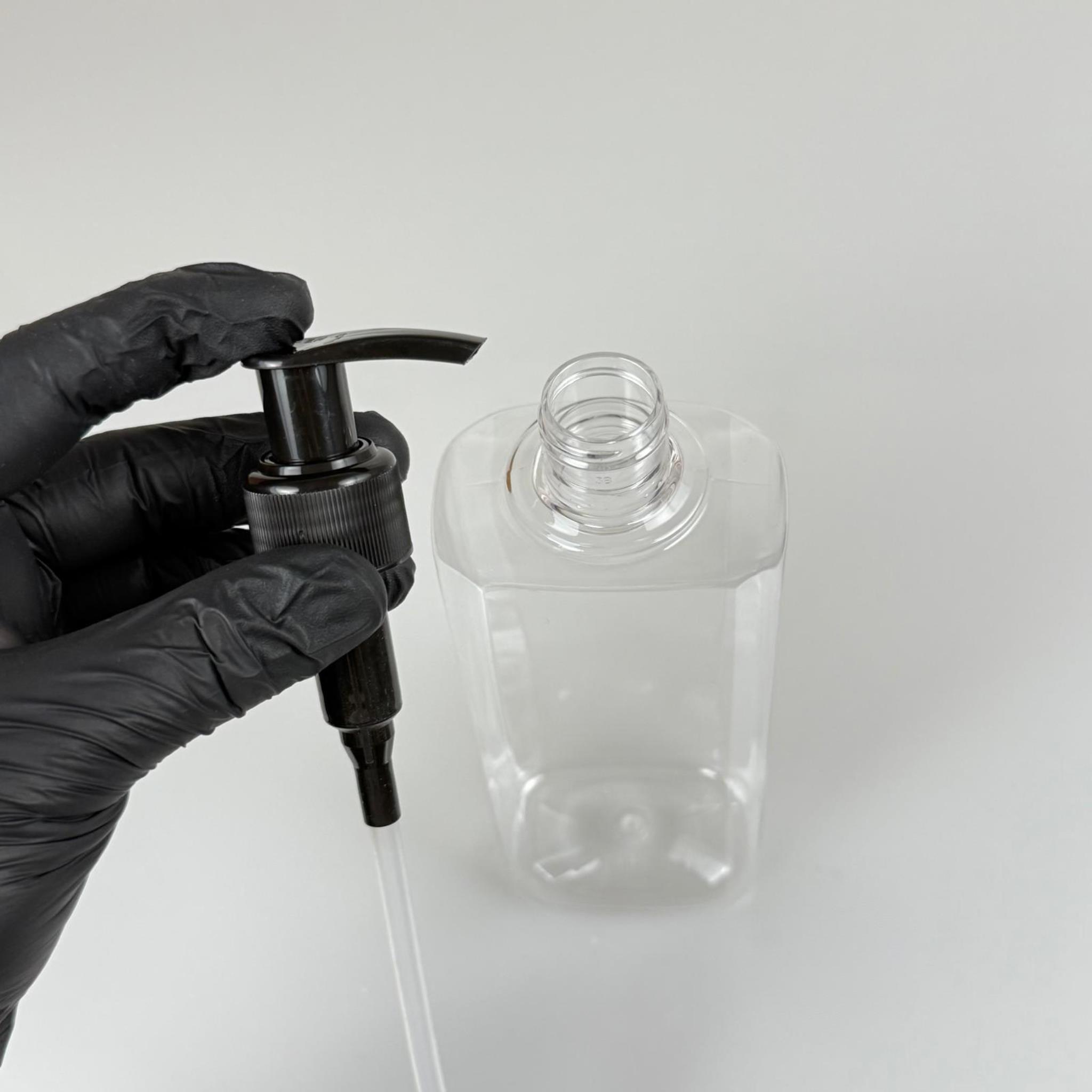 400 CC YASSI MODEL PET ŞİŞE - SİYAH POMPALI - 400 ML PLASTİK POMPALI ŞİŞE