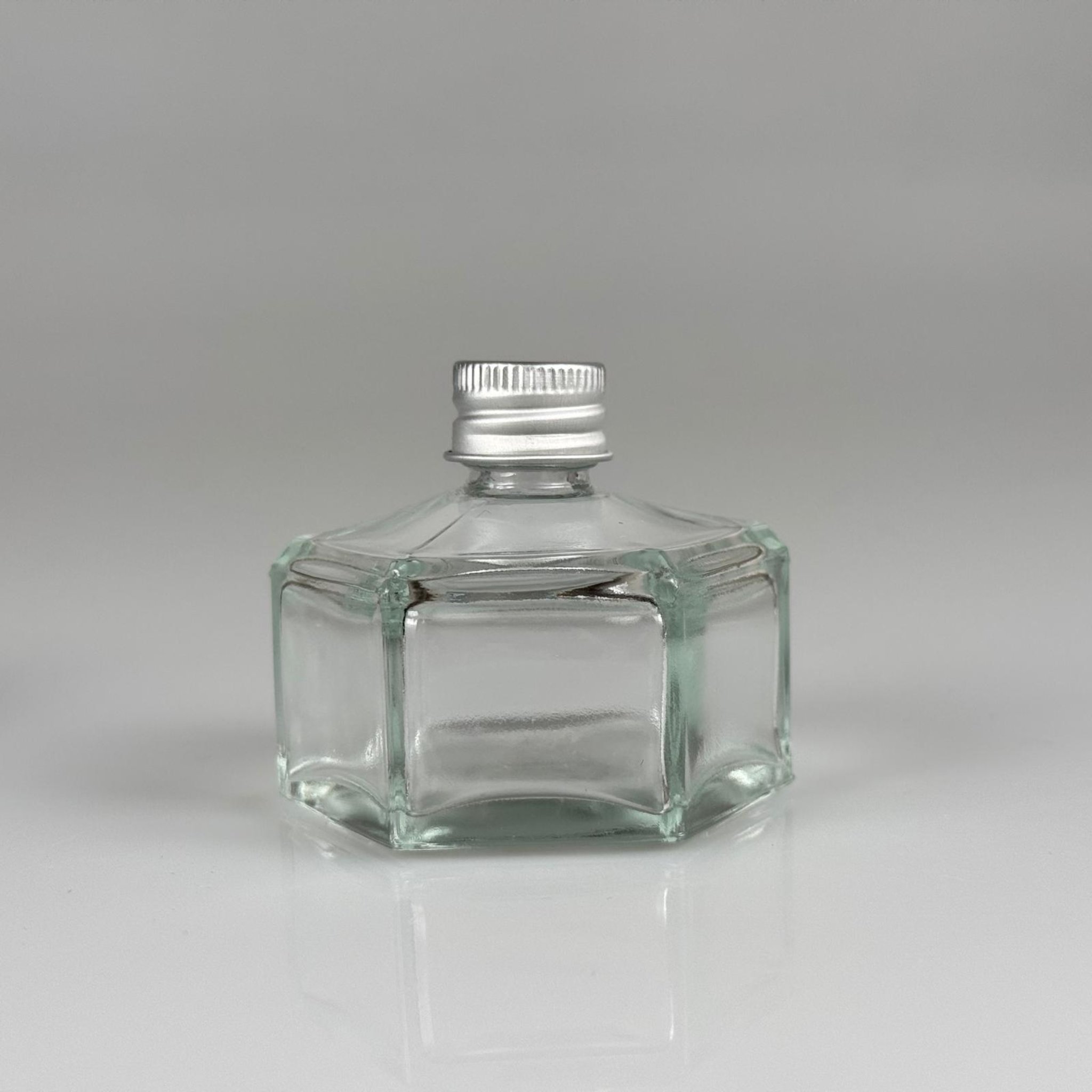 50 CC BASIK ALTIGEN CAM ŞİŞE + GÜMÜŞ ALÜMİNYUM METAL KAPAKLI TAKIM - 50 ML PRESTİJLİ ŞİŞE