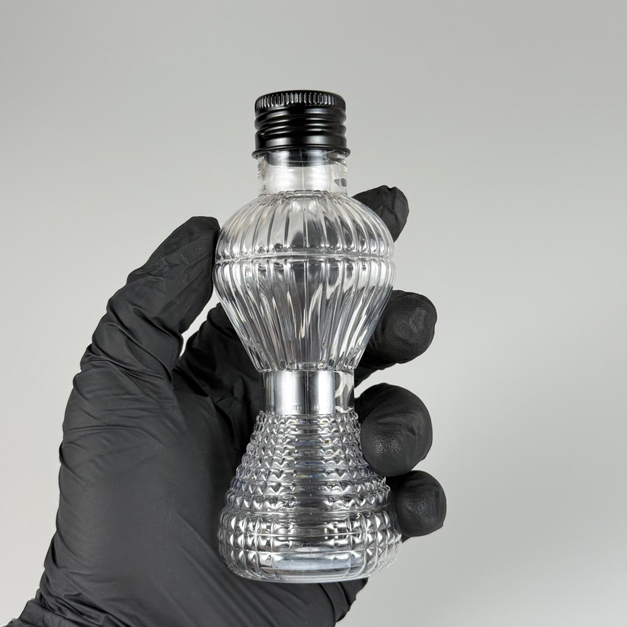 100 CC PIRLANTA CAMPET ŞİŞE (24 AĞIZ) + KÖPÜK CONTALI SİYAH METAL ALÜMİNYUM KAPAK TAKIM - 100 ML CAMPET PLASTİK ŞİŞELER