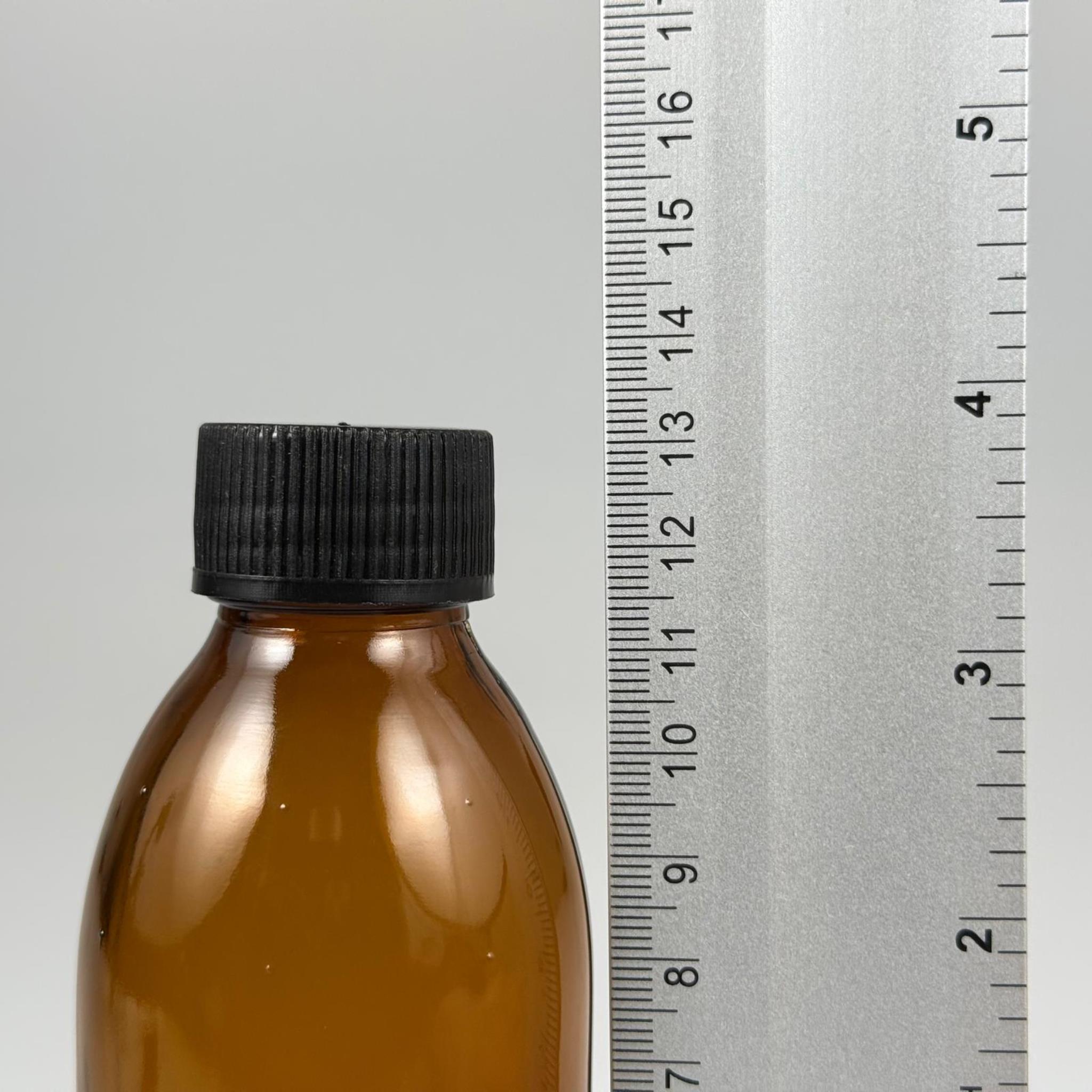 160 CC AMBER CAM ŞİŞE -SİYAH PLASTİK KAPAKLI - 160 ML CAM ŞİŞE - KAHVERENGİ ECZA ŞİŞESİ