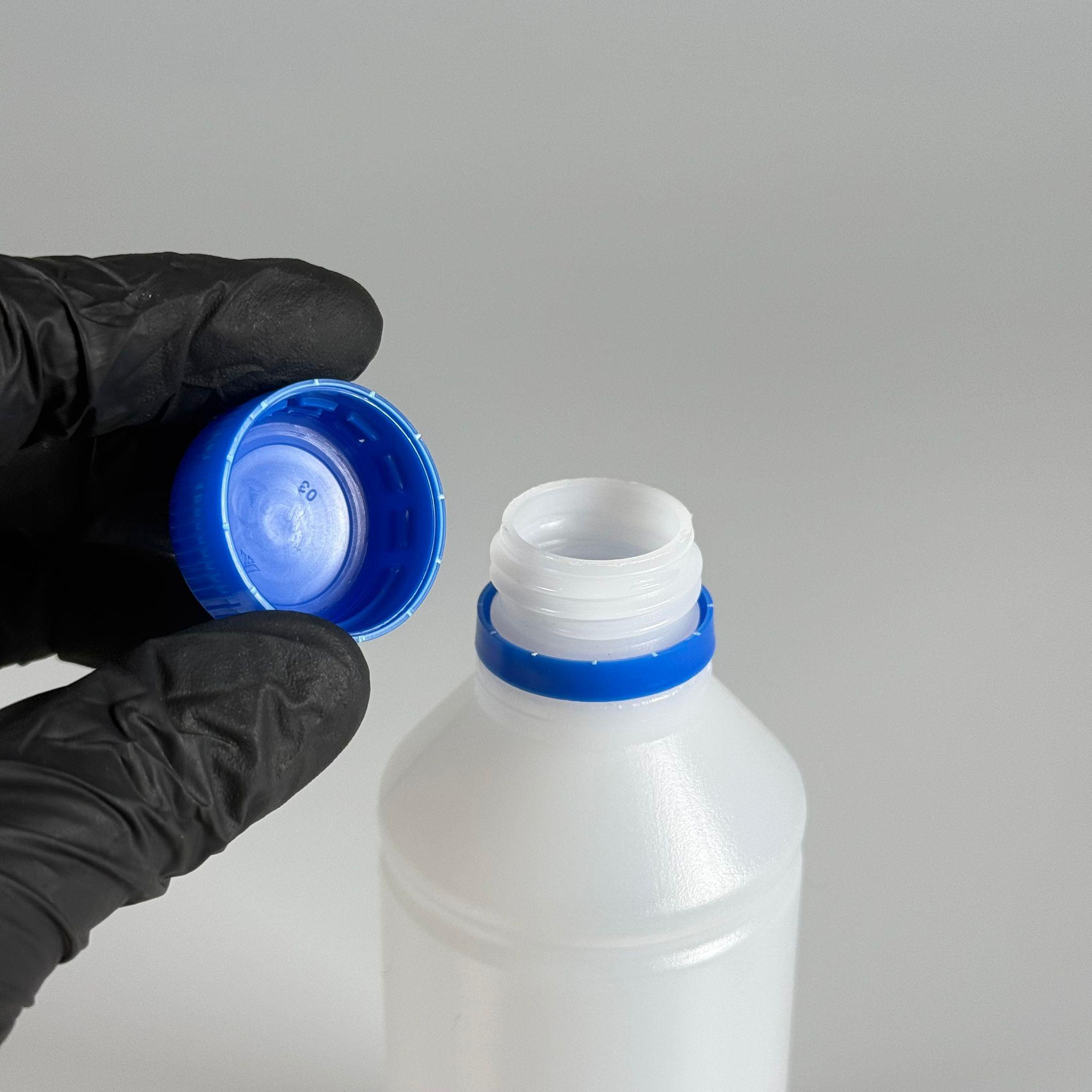 250 CC TİNER ŞİŞESİ - MAVİ KİLİTLİ KAPAKLI - 250 ML KİMYASALA DAYANIKLI PLASTİK ŞİŞE - 0,25 LT POLİETİLEN ŞİŞE